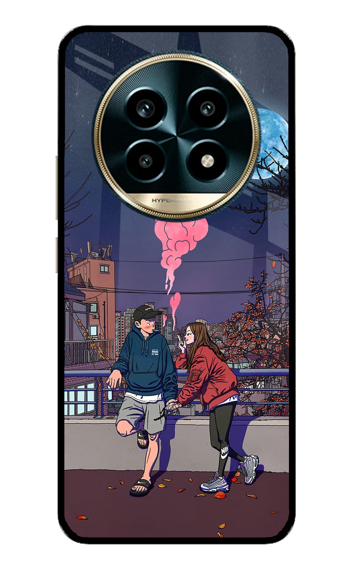 Chilling Couple Realme 13 Pro 5G Back Cover - Chilling Couple Realme 13 Pro 5G Glass Case Back Cover by Casekaro Chilling Couple Realme 13 Pro 5G Glass Case Back Cover by Casekaro