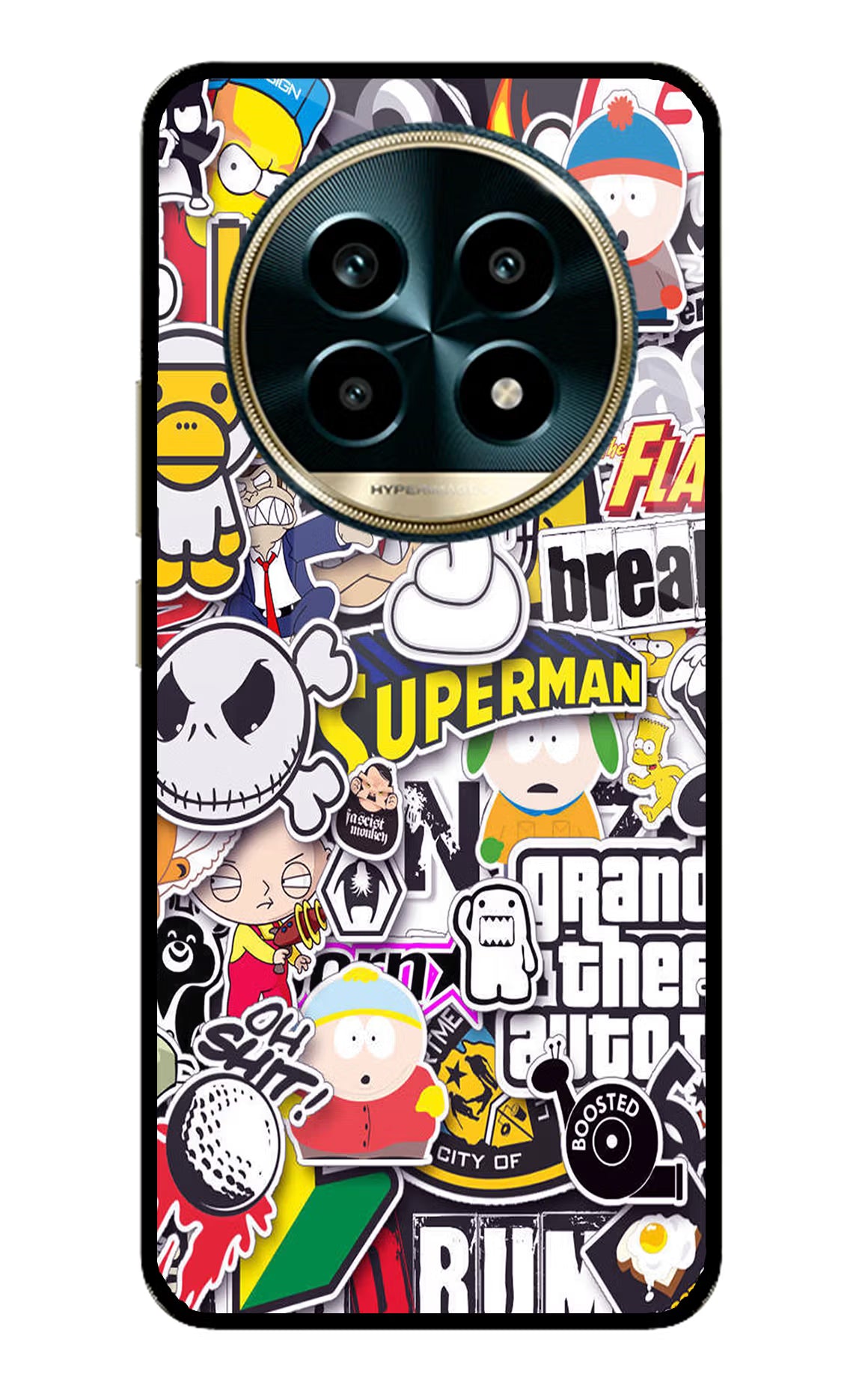 Sticker Bomb Realme 13 Pro 5G Back Cover - Sticker Bomb Realme 13 Pro 5G Glass Case Back Cover by Casekaro Sticker Bomb Realme 13 Pro 5G Glass Case Back Cover by Casekaro