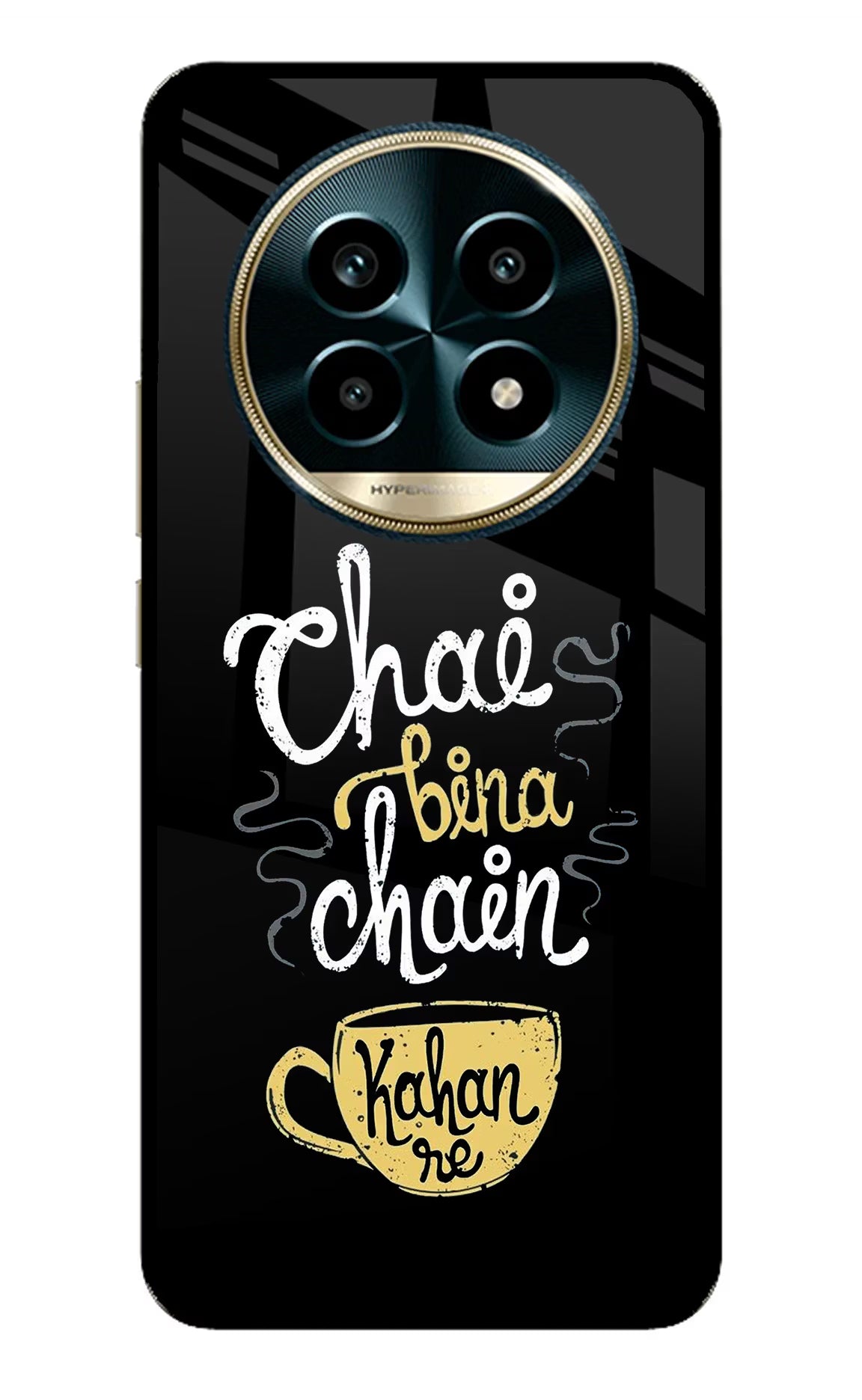 Chai Bina Chain Kaha Re Realme 13 Pro 5G Back Cover - Chai Bina Chain Kaha Re Realme 13 Pro 5G Glass Case Back Cover by Casekaro Chai Bina Chain Kaha Re Realme 13 Pro 5G Glass Case Back Cover by Casekaro