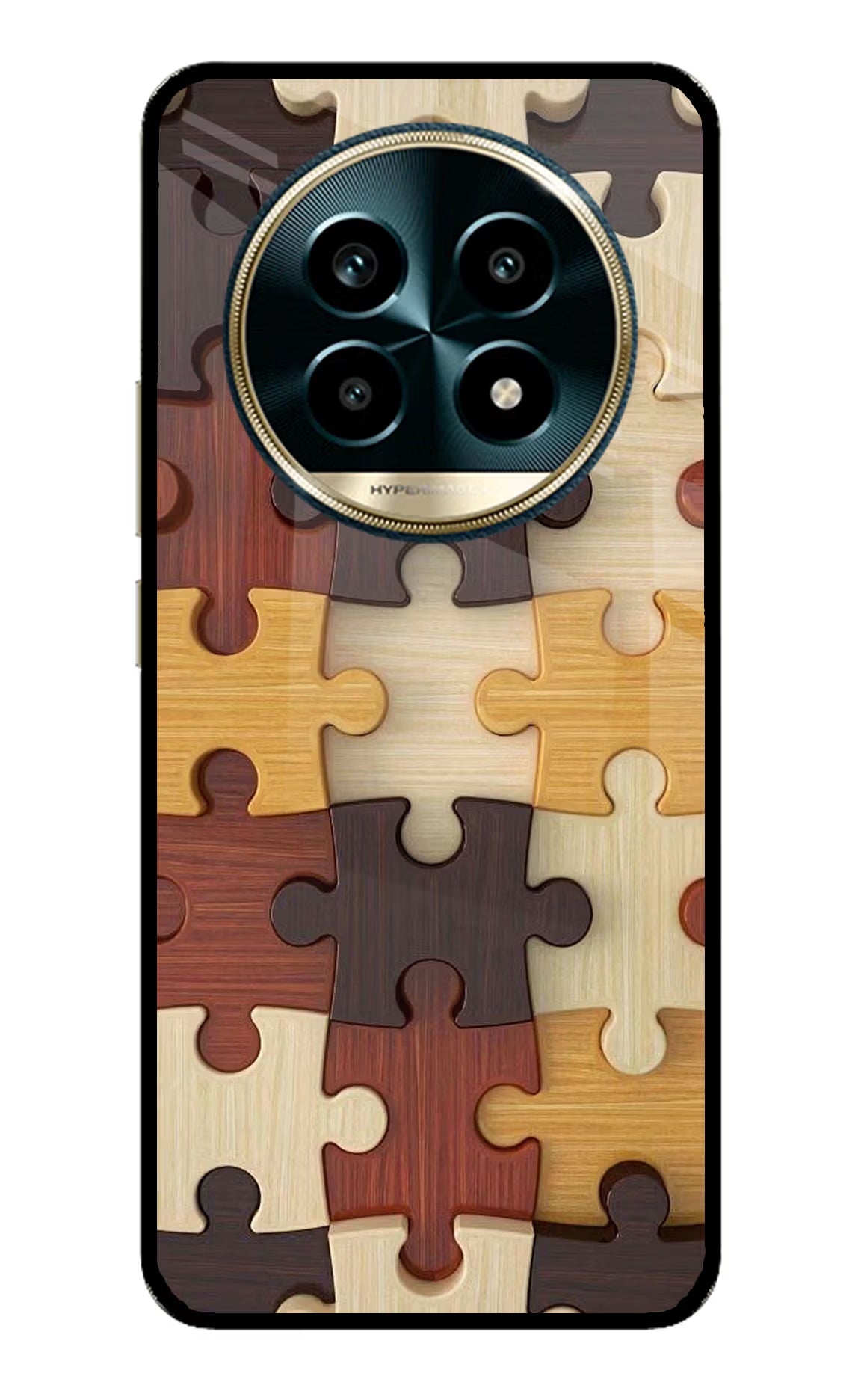 Wooden Puzzle Realme 13 Pro 5G Back Cover - Wooden Puzzle Realme 13 Pro 5G Glass Case Back Cover by Casekaro Wooden Puzzle Realme 13 Pro 5G Glass Case Back Cover by Casekaro