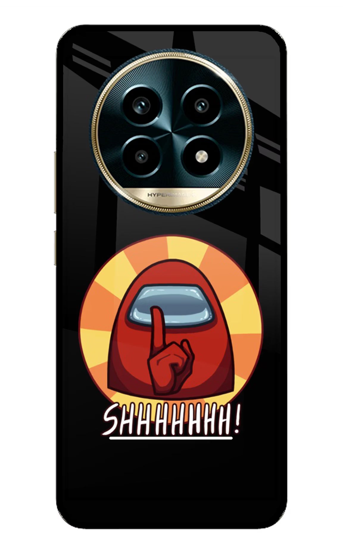 Among Us Shhh! Realme 13 Pro 5G Back Cover - Among Us Shhh! Realme 13 Pro 5G Glass Case Back Cover by Casekaro Among Us Shhh! Realme 13 Pro 5G Glass Case Back Cover by Casekaro