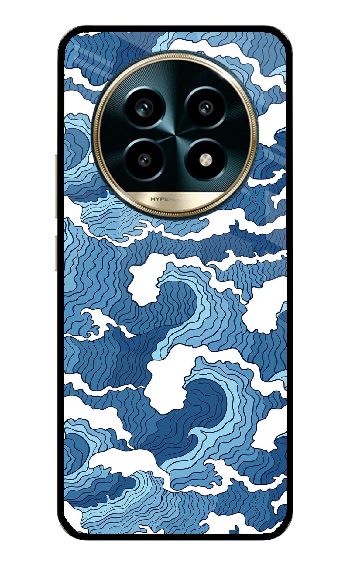 Blue Waves Realme 13 Pro 5G Back Cover - Blue Waves Realme 13 Pro 5G Glass Case Back Cover by Casekaro Blue Waves Realme 13 Pro 5G Glass Case Back Cover by Casekaro