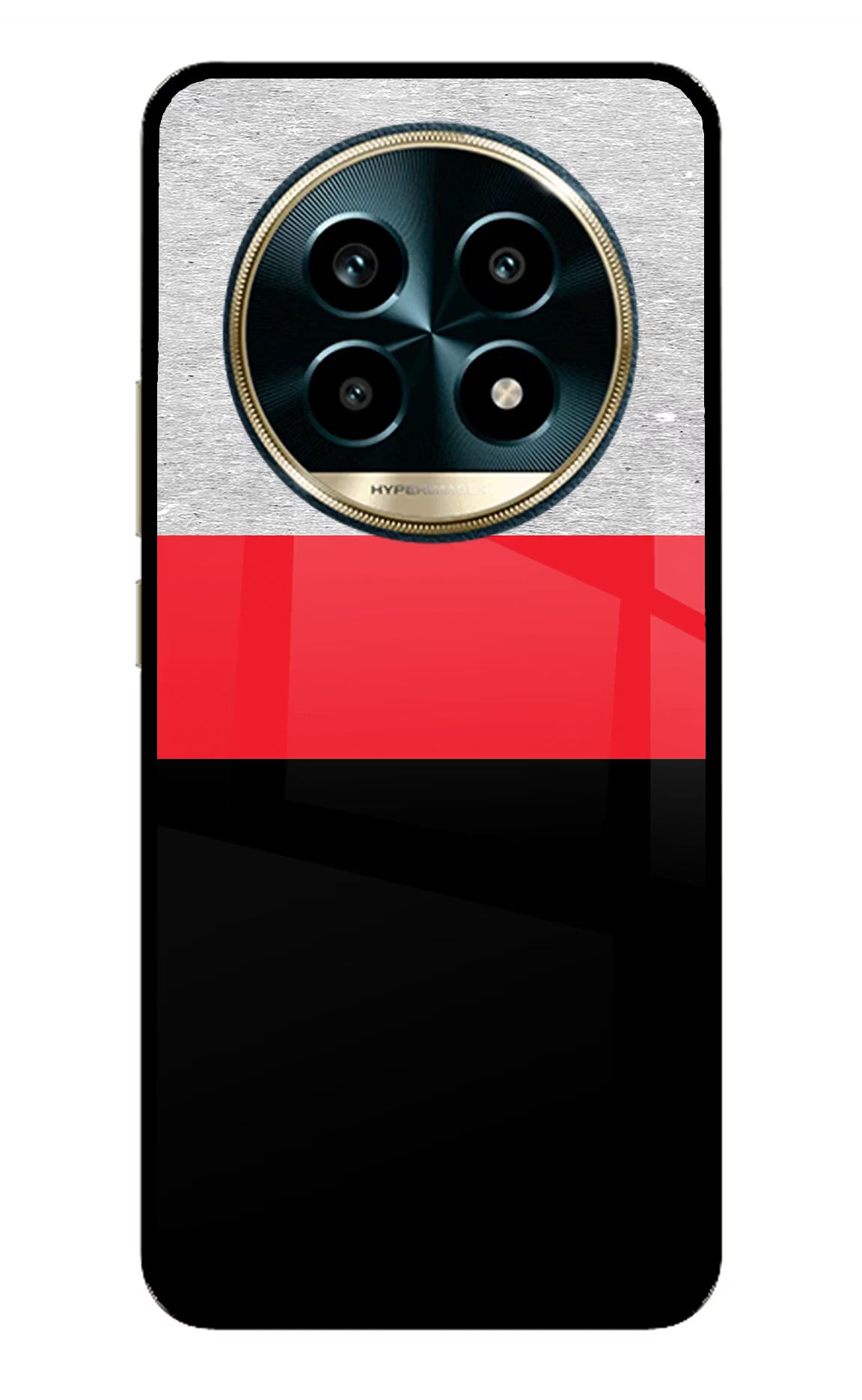 Tri Color Pattern Realme 13 Pro 5G Back Cover - Tri Color Pattern Realme 13 Pro 5G Glass Case Back Cover by Casekaro Tri Color Pattern Realme 13 Pro 5G Glass Case Back Cover by Casekaro