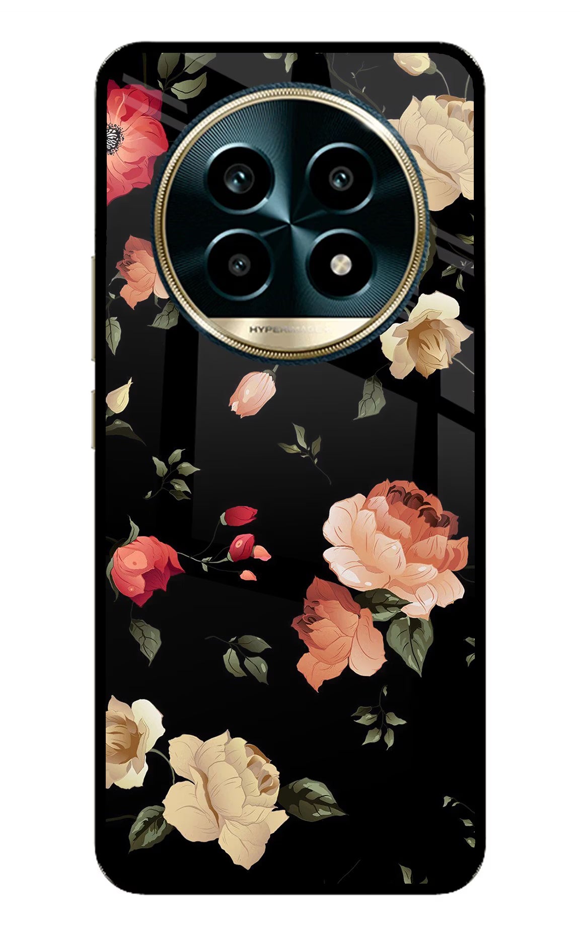Flowers Realme 13 Pro 5G Back Cover - Flowers Realme 13 Pro 5G Glass Case Back Cover by Casekaro Flowers Realme 13 Pro 5G Glass Case Back Cover by Casekaro