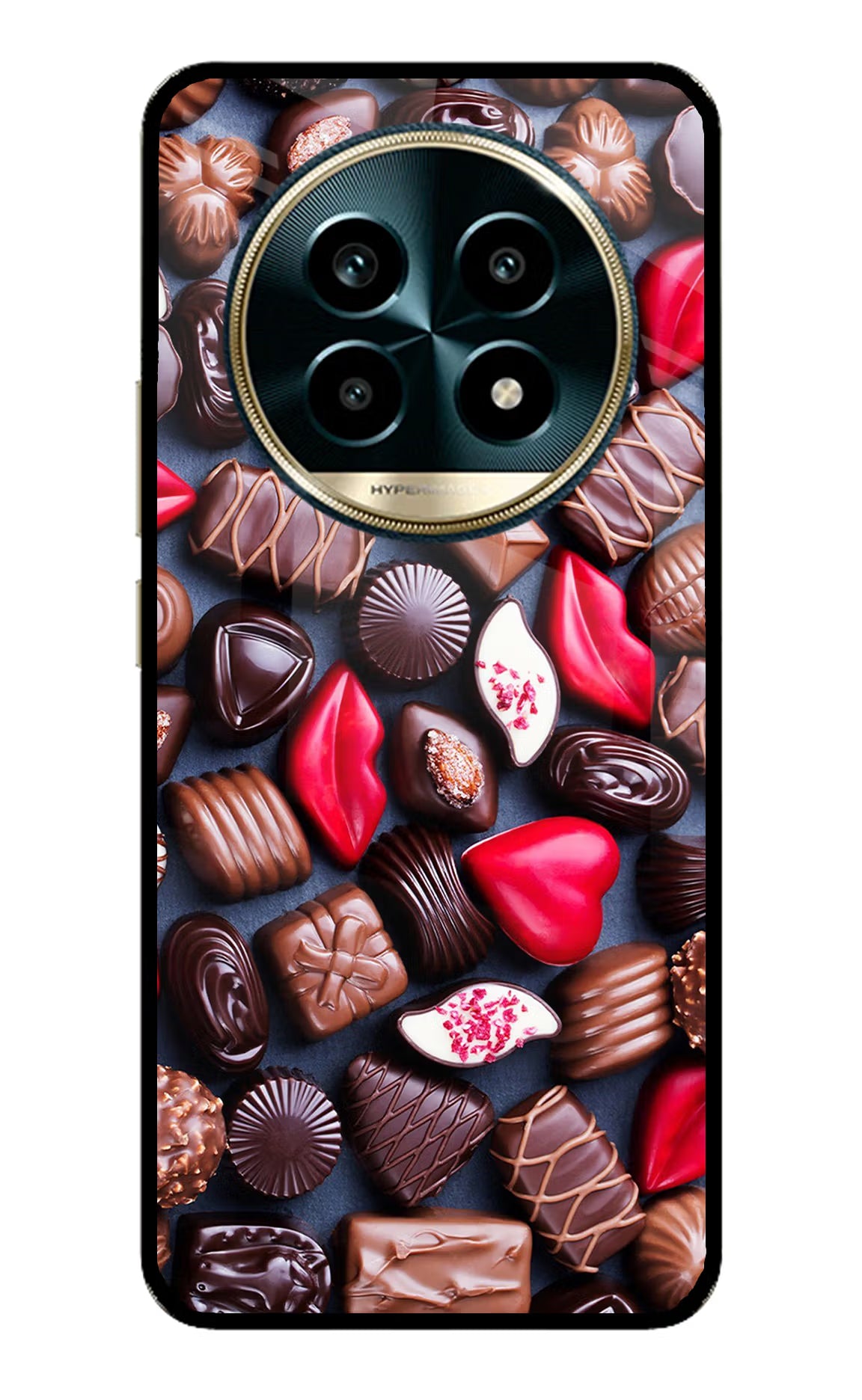 Chocolates Realme 13 Pro 5G Back Cover - Chocolates Realme 13 Pro 5G Glass Case Back Cover by Casekaro Chocolates Realme 13 Pro 5G Glass Case Back Cover by Casekaro