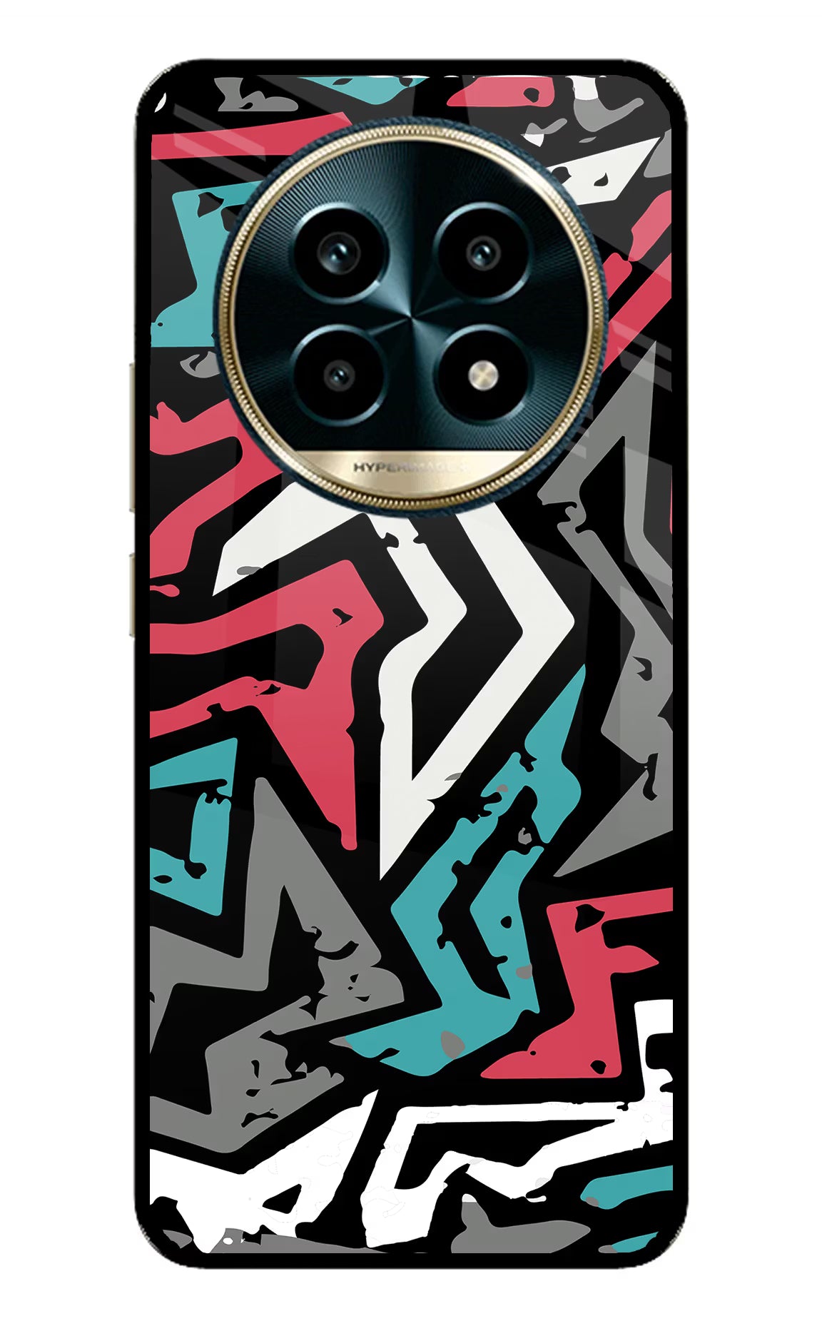 Geometric Graffiti Realme 13 Pro 5G Back Cover - Geometric Graffiti Realme 13 Pro 5G Glass Case Back Cover by Casekaro Geometric Graffiti Realme 13 Pro 5G Glass Case Back Cover by Casekaro