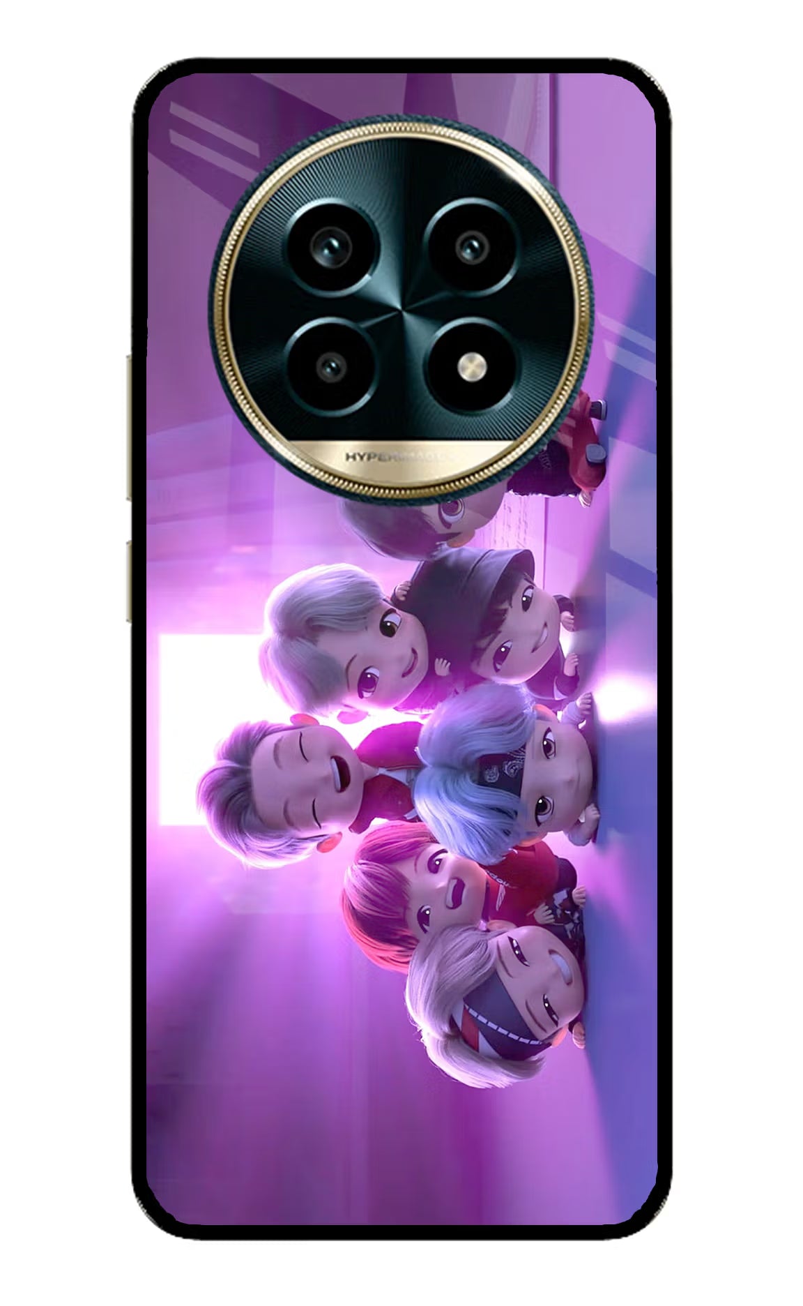 BTS Chibi Realme 13 Pro 5G Back Cover - BTS Chibi Realme 13 Pro 5G Glass Case Back Cover by Casekaro BTS Chibi Realme 13 Pro 5G Glass Case Back Cover by Casekaro