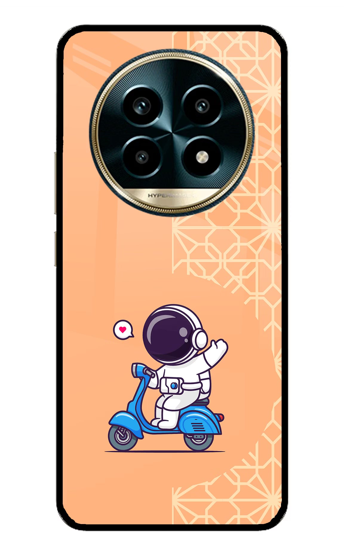 Cute Astronaut Riding Realme 13 Pro 5G Back Cover - Cute Astronaut Riding Realme 13 Pro 5G Glass Case Back Cover by Casekaro Cute Astronaut Riding Realme 13 Pro 5G Glass Case Back Cover by Casekaro