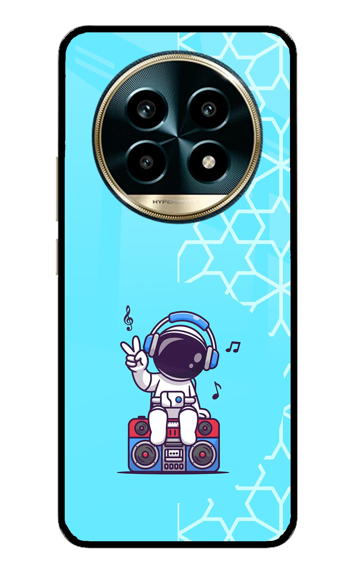 Cute Astronaut Chilling Realme 13 Pro 5G Back Cover - Cute Astronaut Chilling Realme 13 Pro 5G Glass Case Back Cover by Casekaro Cute Astronaut Chilling Realme 13 Pro 5G Glass Case Back Cover by Casekaro