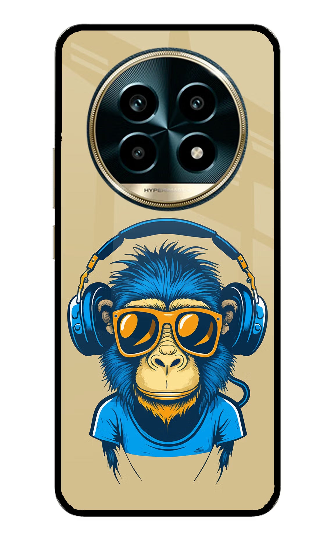 Monkey Headphone Realme 13 Pro 5G Back Cover - Monkey Headphone Realme 13 Pro 5G Glass Case Back Cover by Casekaro Monkey Headphone Realme 13 Pro 5G Glass Case Back Cover by Casekaro
