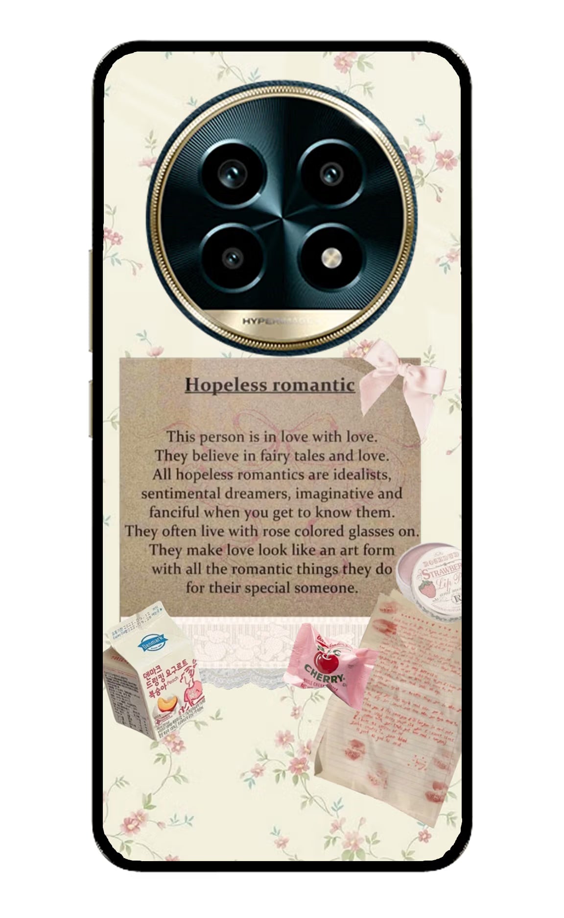 Hopeless Romantic Realme 13 Pro 5G Back Cover - Hopeless Romantic Realme 13 Pro 5G Glass Case Back Cover by Casekaro Hopeless Romantic Realme 13 Pro 5G Glass Case Back Cover by Casekaro