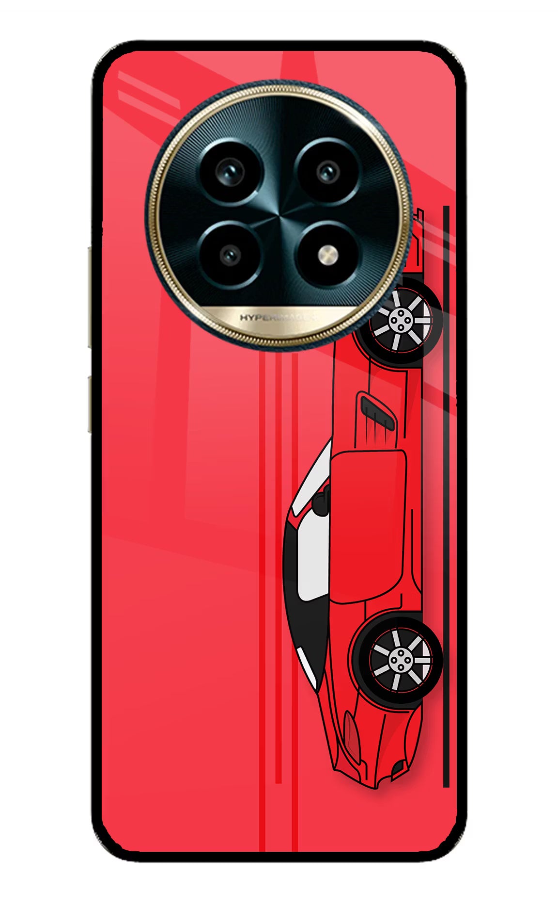 Red Velocity Realme 13 Pro 5G Back Cover - Red Velocity Realme 13 Pro 5G Glass Case Back Cover by Casekaro Red Velocity Realme 13 Pro 5G Glass Case Back Cover by Casekaro