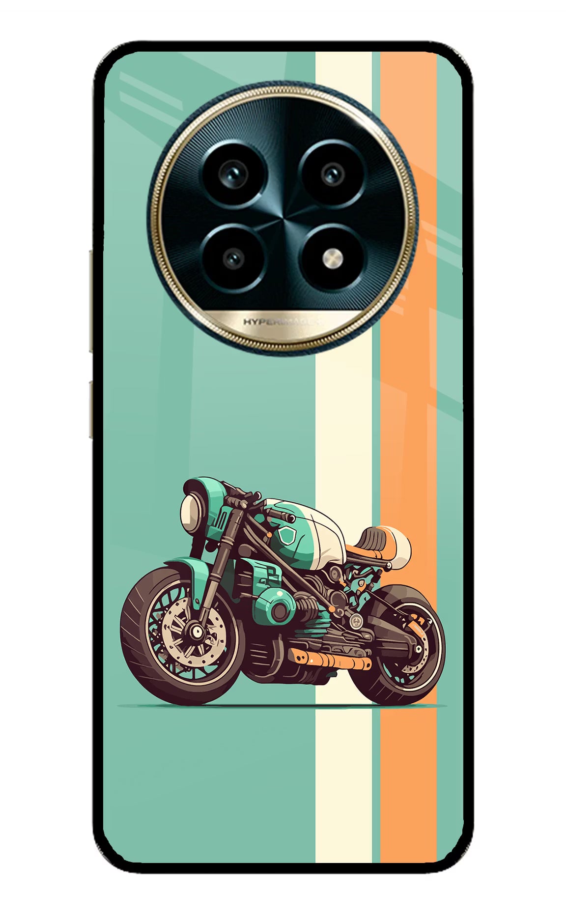 Striped Moto Drift Realme 13 Pro 5G Back Cover - Striped Moto Drift Realme 13 Pro 5G Glass Case Back Cover by Casekaro Striped Moto Drift Realme 13 Pro 5G Glass Case Back Cover by Casekaro