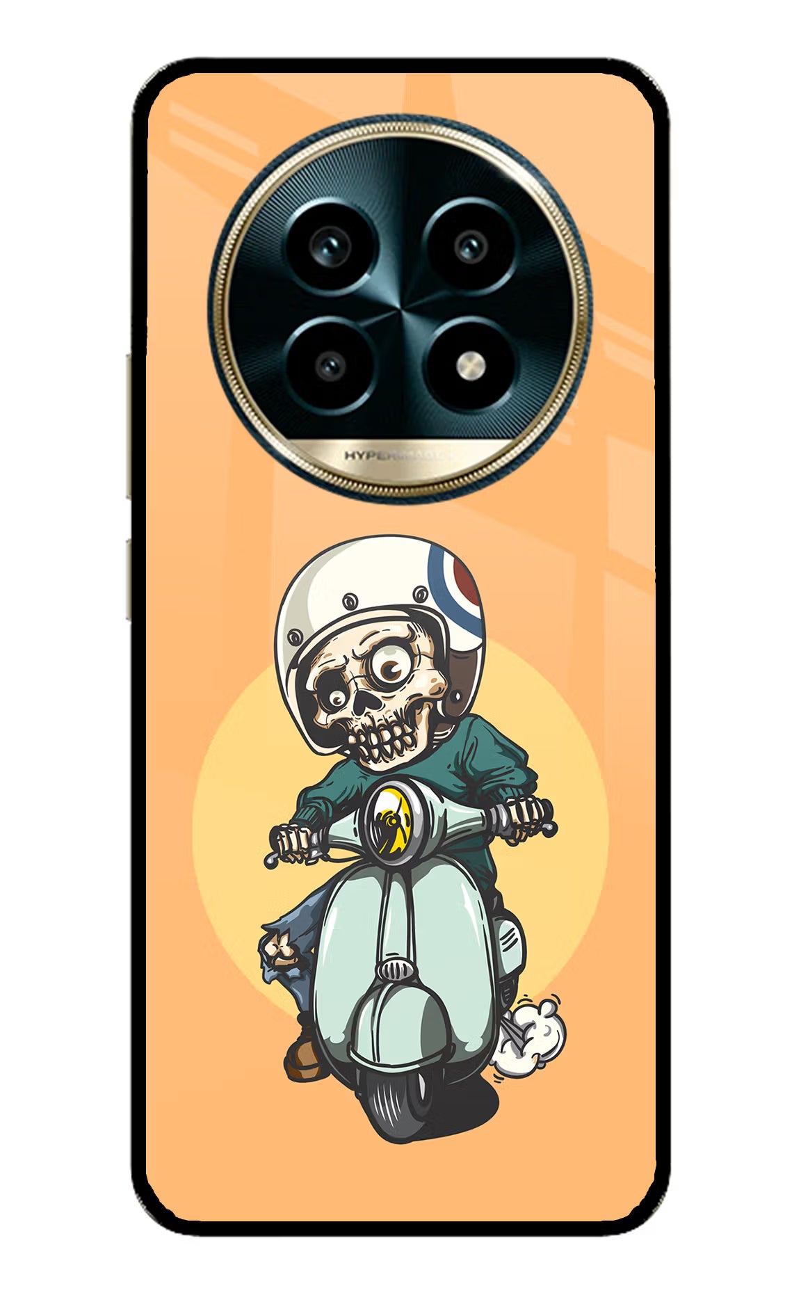 Undead Biker Realme 13 Pro 5G Back Cover - Undead Biker Realme 13 Pro 5G Glass Case Back Cover by Casekaro Undead Biker Realme 13 Pro 5G Glass Case Back Cover by Casekaro