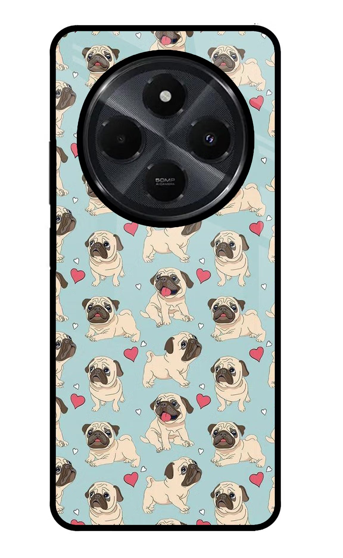 Pug Dog Redmi 14C 5G Back Cover - Pug Dog Redmi 14C 5G Glass Case Back Cover by Casekaro Pug Dog Redmi 14C 5G Glass Case Back Cover by Casekaro