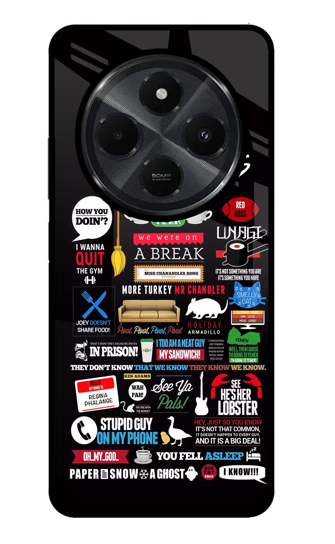 FRIENDS Redmi 14C 5G Back Cover - FRIENDS Redmi 14C 5G Glass Case Back Cover by Casekaro FRIENDS Redmi 14C 5G Glass Case Back Cover by Casekaro