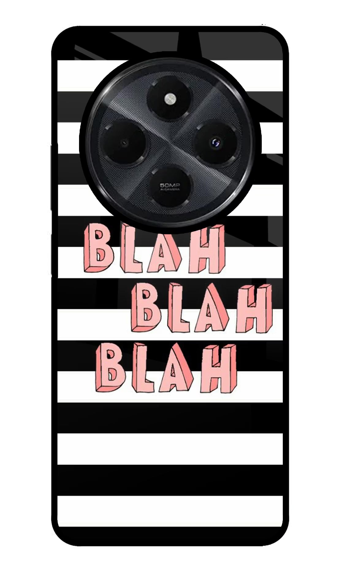 Blah Blah Blah Redmi 14C 5G Glass Case - Blah Blah Blah Redmi 14C 5G Glass Case Blah Blah Blah Redmi 14C 5G Glass Case