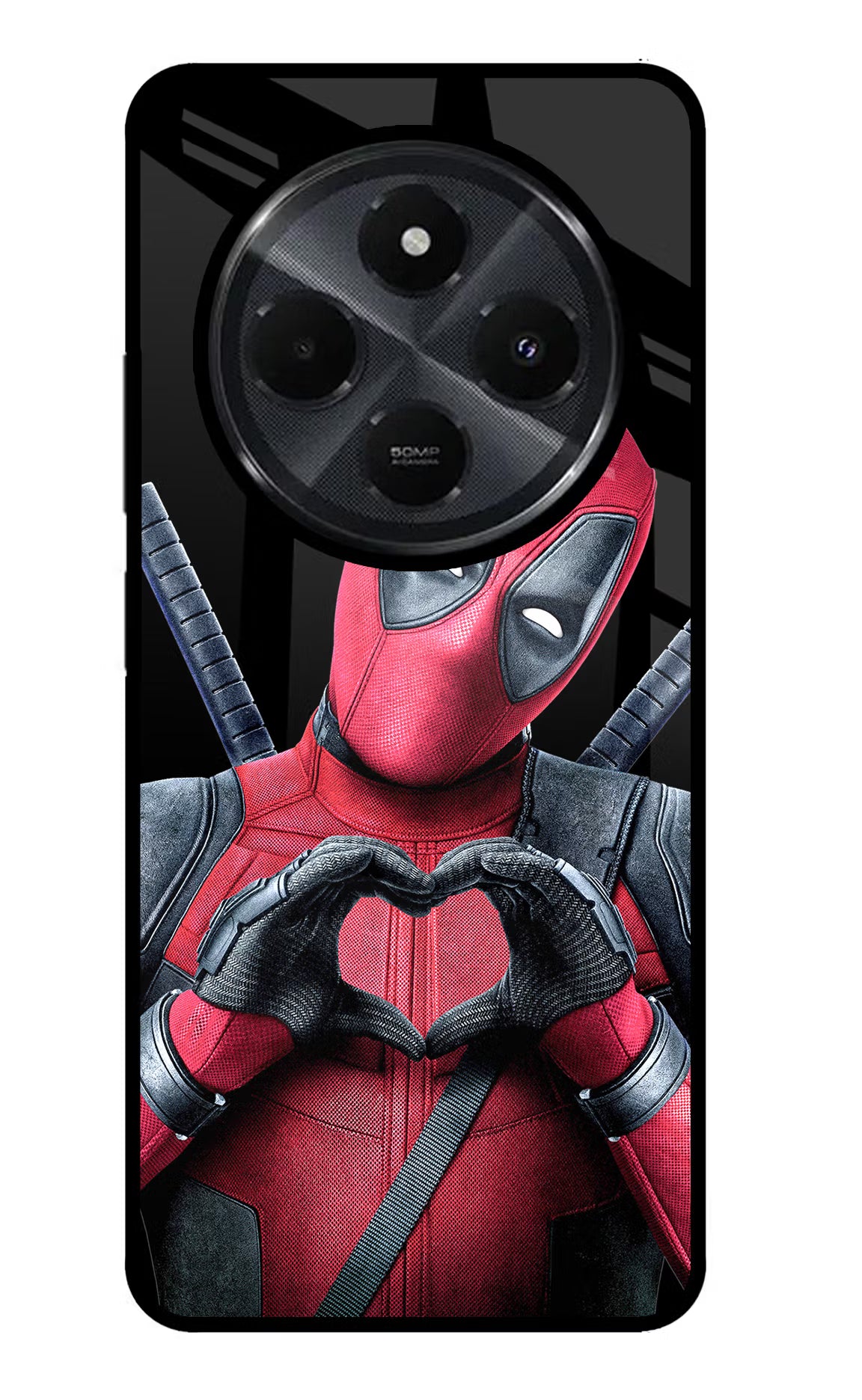 Deadpool Redmi 14C 5G Back Cover - Deadpool Redmi 14C 5G Glass Case Back Cover by Casekaro Deadpool Redmi 14C 5G Glass Case Back Cover by Casekaro