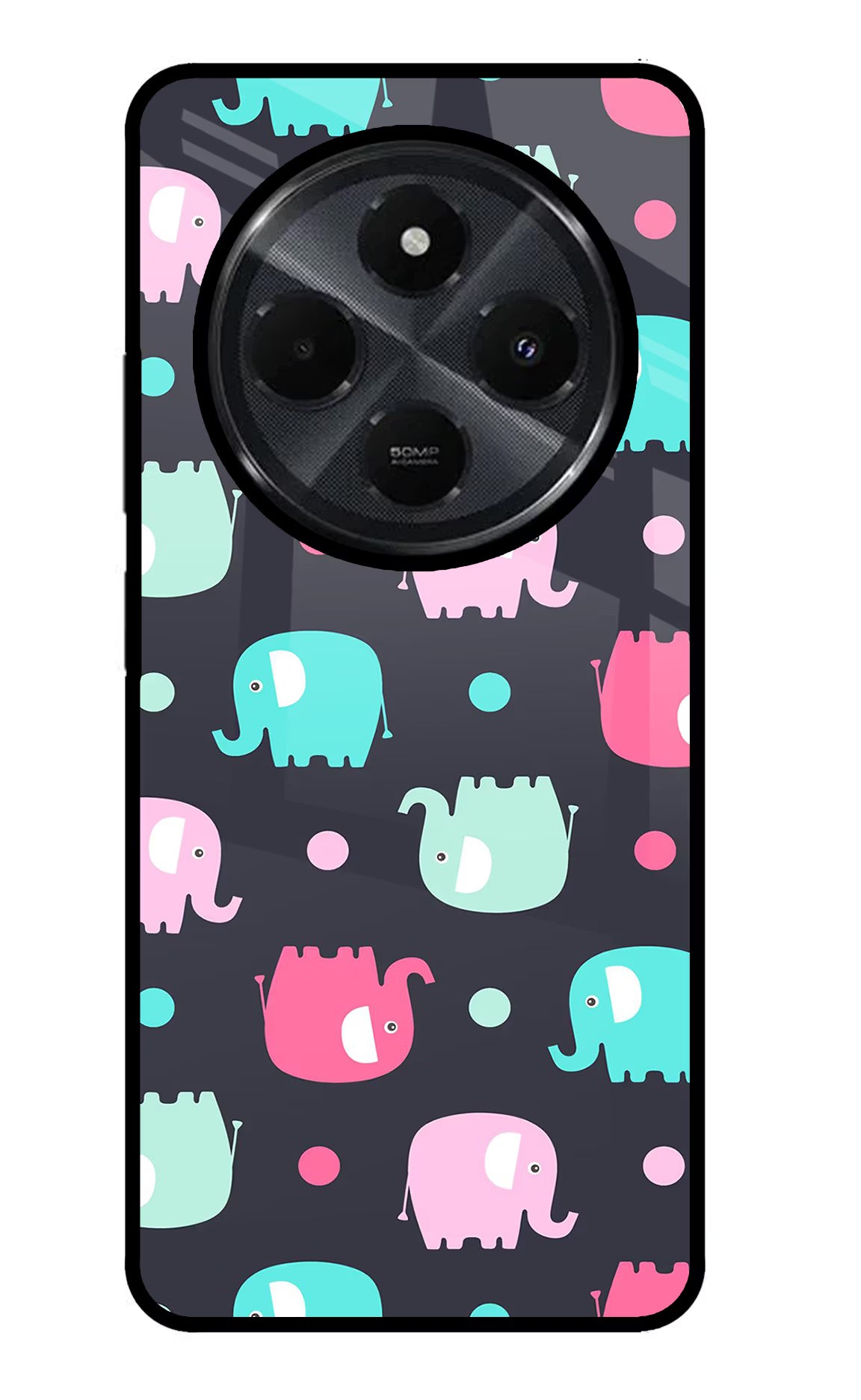 Elephants Redmi 14C 5G Glass Case - Elephants Redmi 14C 5G Glass Case Elephants Redmi 14C 5G Glass Case