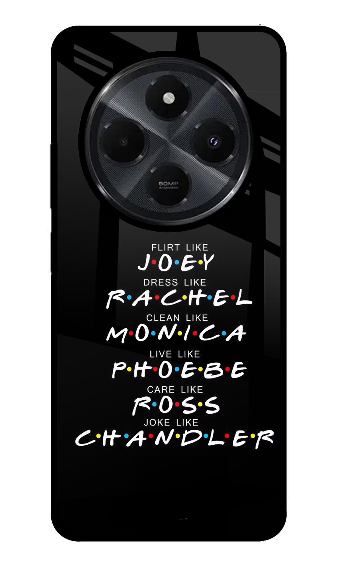 FRIENDS Character Redmi 14C 5G Back Cover - FRIENDS Character Redmi 14C 5G Glass Case Back Cover by Casekaro FRIENDS Character Redmi 14C 5G Glass Case Back Cover by Casekaro