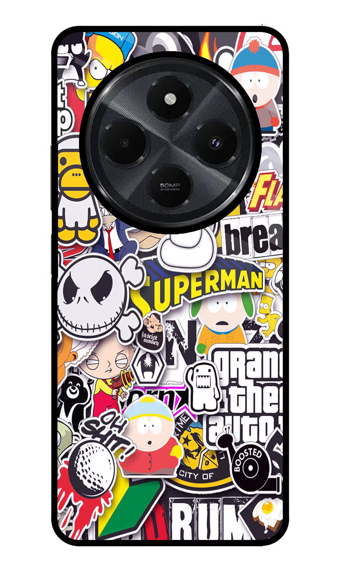 Sticker Bomb Redmi 14C 5G Glass Case - Sticker Bomb Redmi 14C 5G Glass Case Sticker Bomb Redmi 14C 5G Glass Case