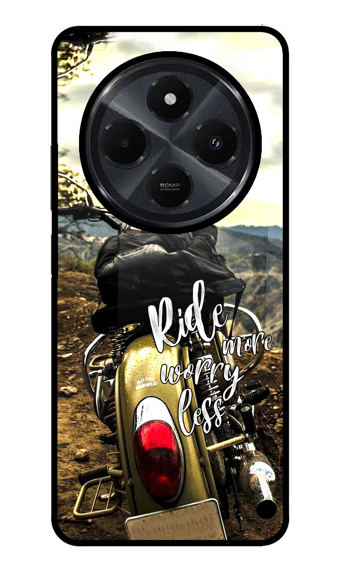 Ride More Worry Less Redmi 14C 5G Glass Case - Ride More Worry Less Redmi 14C 5G Glass Case Ride More Worry Less Redmi 14C 5G Glass Case