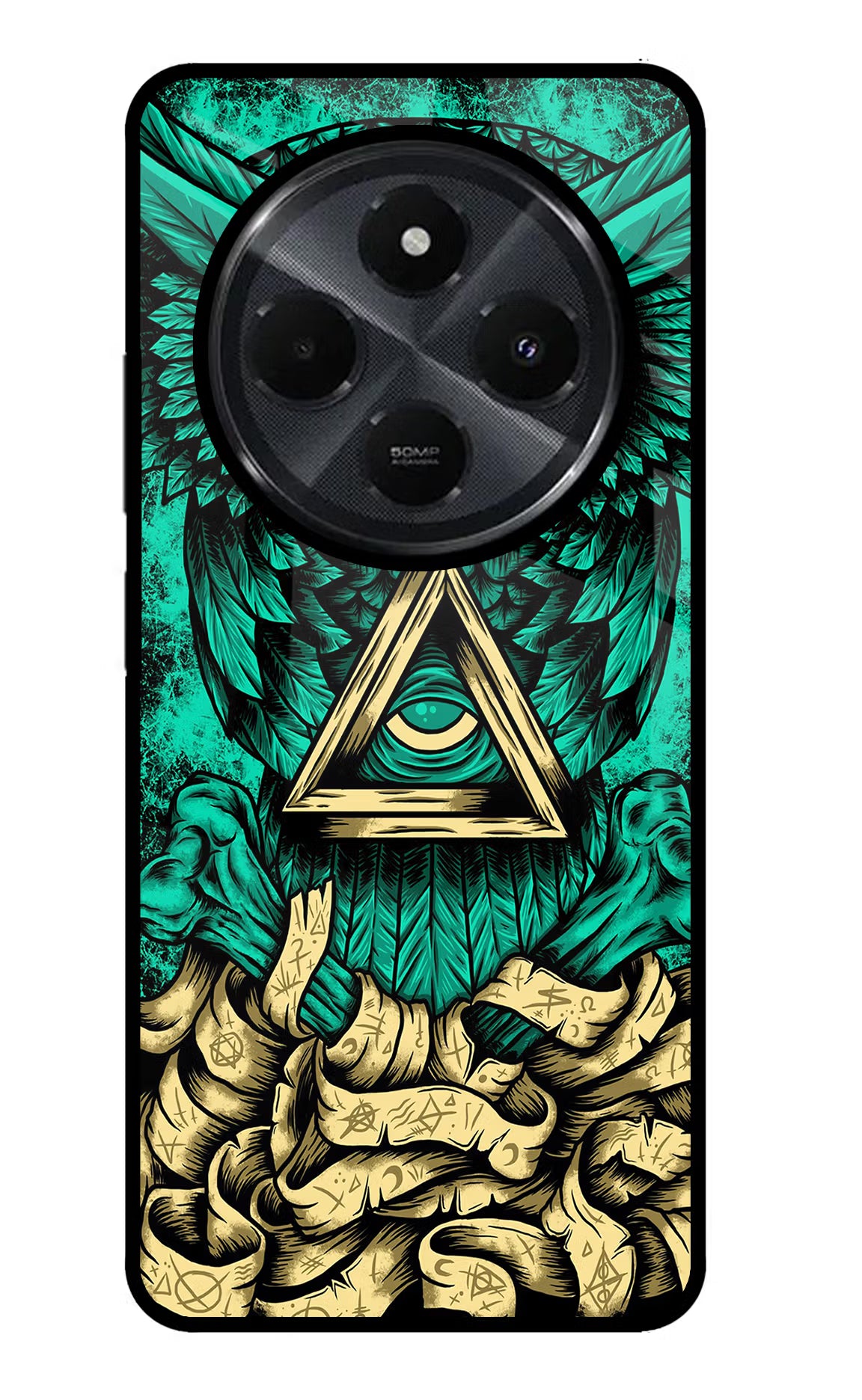 Green Owl Redmi 14C 5G Glass Case - Green Owl Redmi 14C 5G Glass Case Green Owl Redmi 14C 5G Glass Case