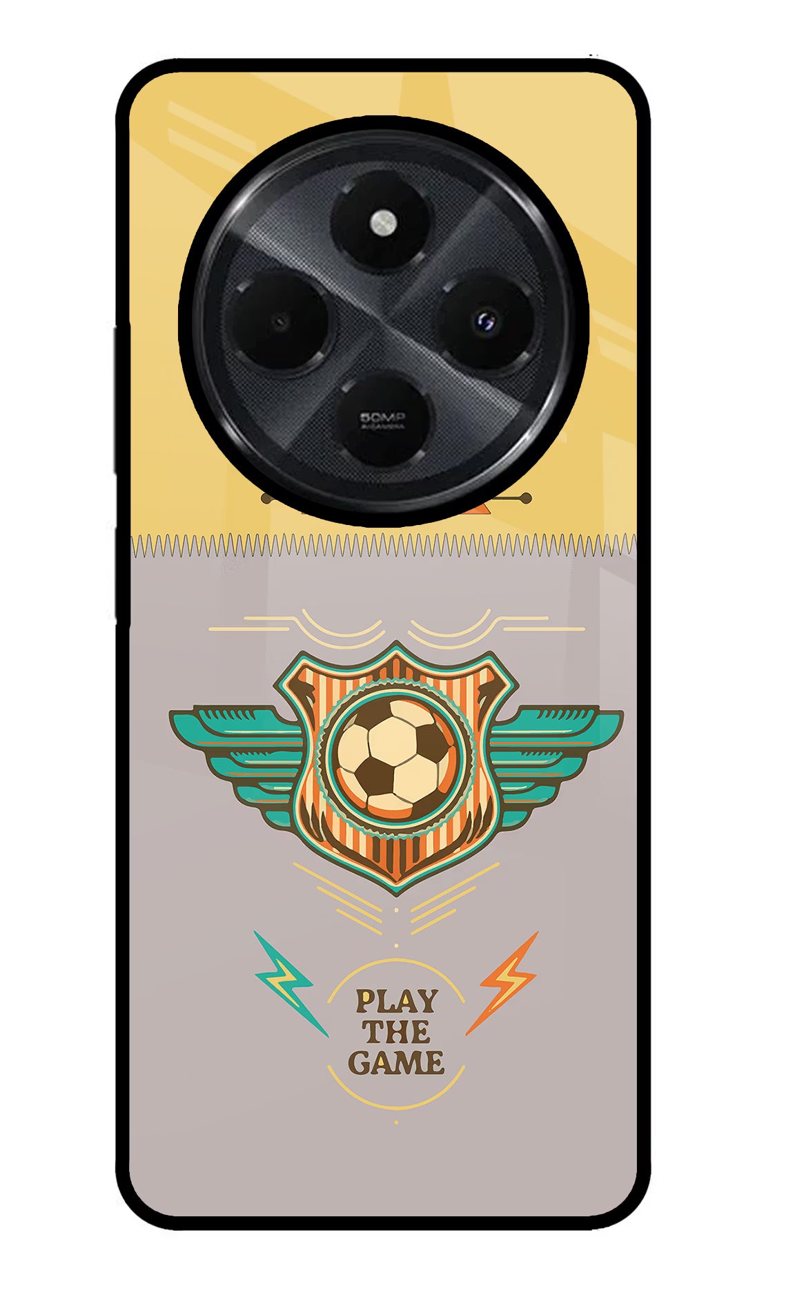 Football Redmi 14C 5G Back Cover - Football Redmi 14C 5G Glass Case Back Cover by Casekaro Football Redmi 14C 5G Glass Case Back Cover by Casekaro