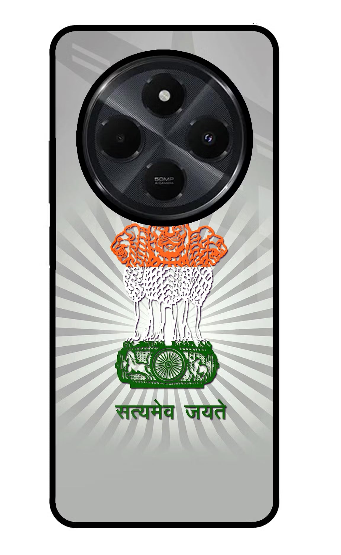 Satyamev Jayate Art Redmi 14C 5G Back Cover - Satyamev Jayate Art Redmi 14C 5G Glass Case Back Cover by Casekaro Satyamev Jayate Art Redmi 14C 5G Glass Case Back Cover by Casekaro