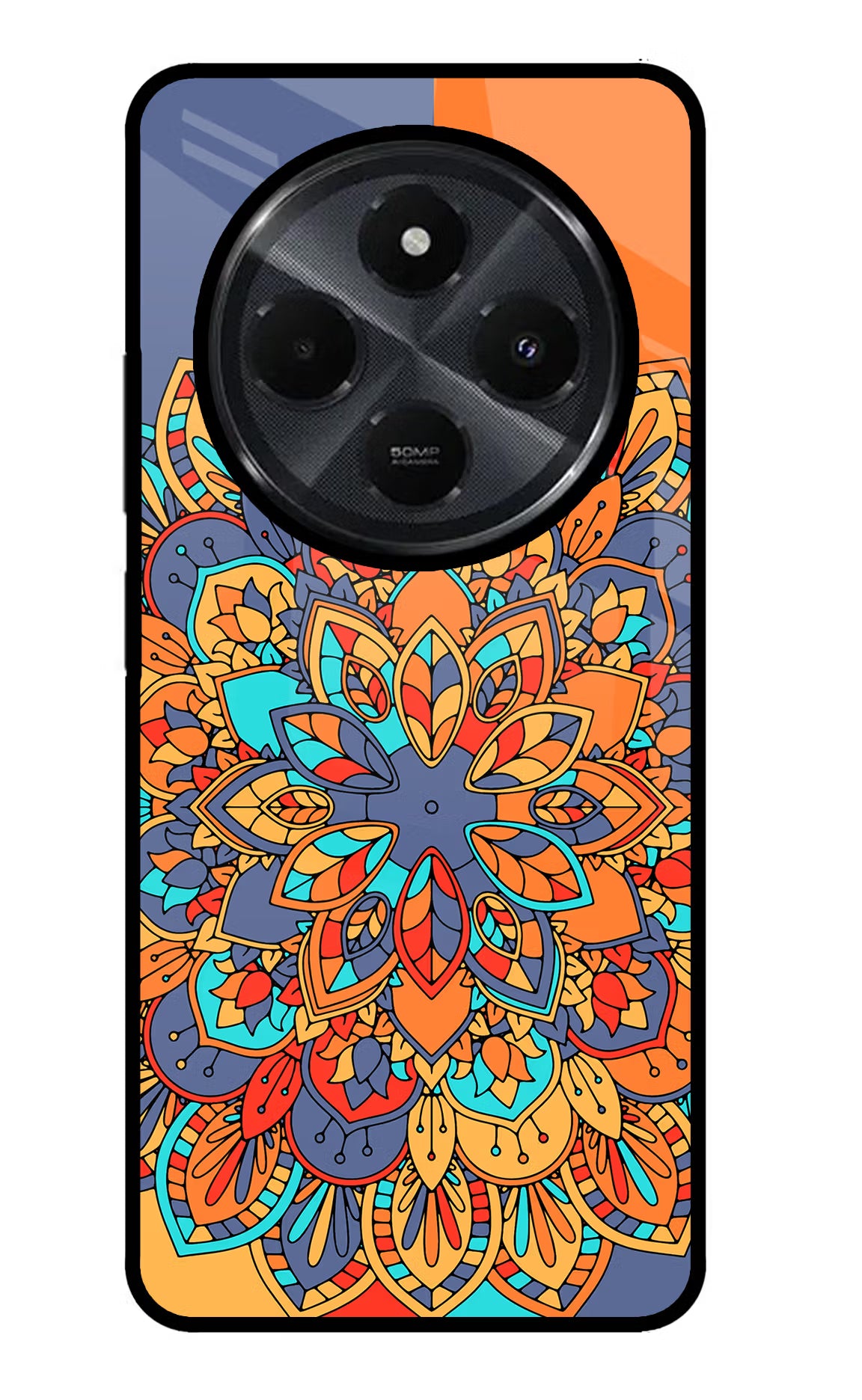 Color Mandala Redmi 14C 5G Back Cover - Color Mandala Redmi 14C 5G Glass Case Back Cover by Casekaro Color Mandala Redmi 14C 5G Glass Case Back Cover by Casekaro