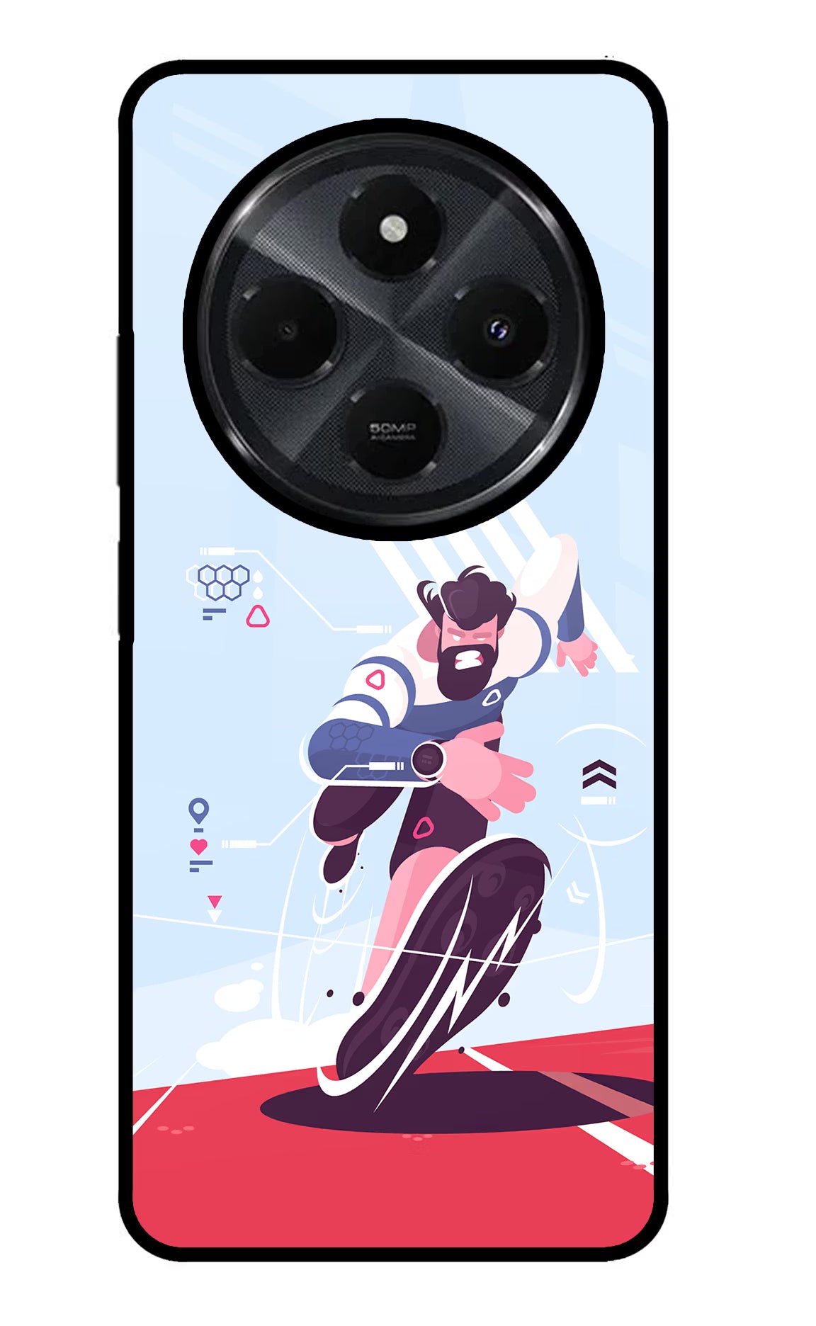 Run Pro Redmi 14C 5G Back Cover - Run Pro Redmi 14C 5G Glass Case Back Cover by Casekaro Run Pro Redmi 14C 5G Glass Case Back Cover by Casekaro