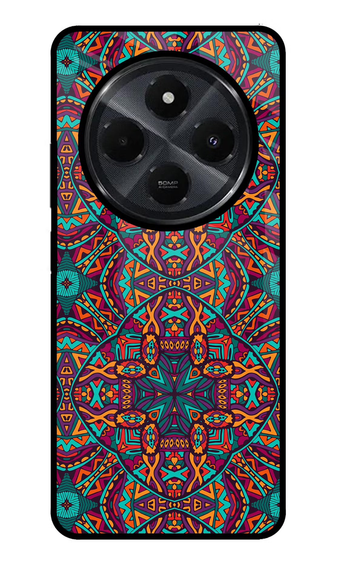 Colour Mandala Redmi 14C 5G Glass Case Back Cover by Casekaro