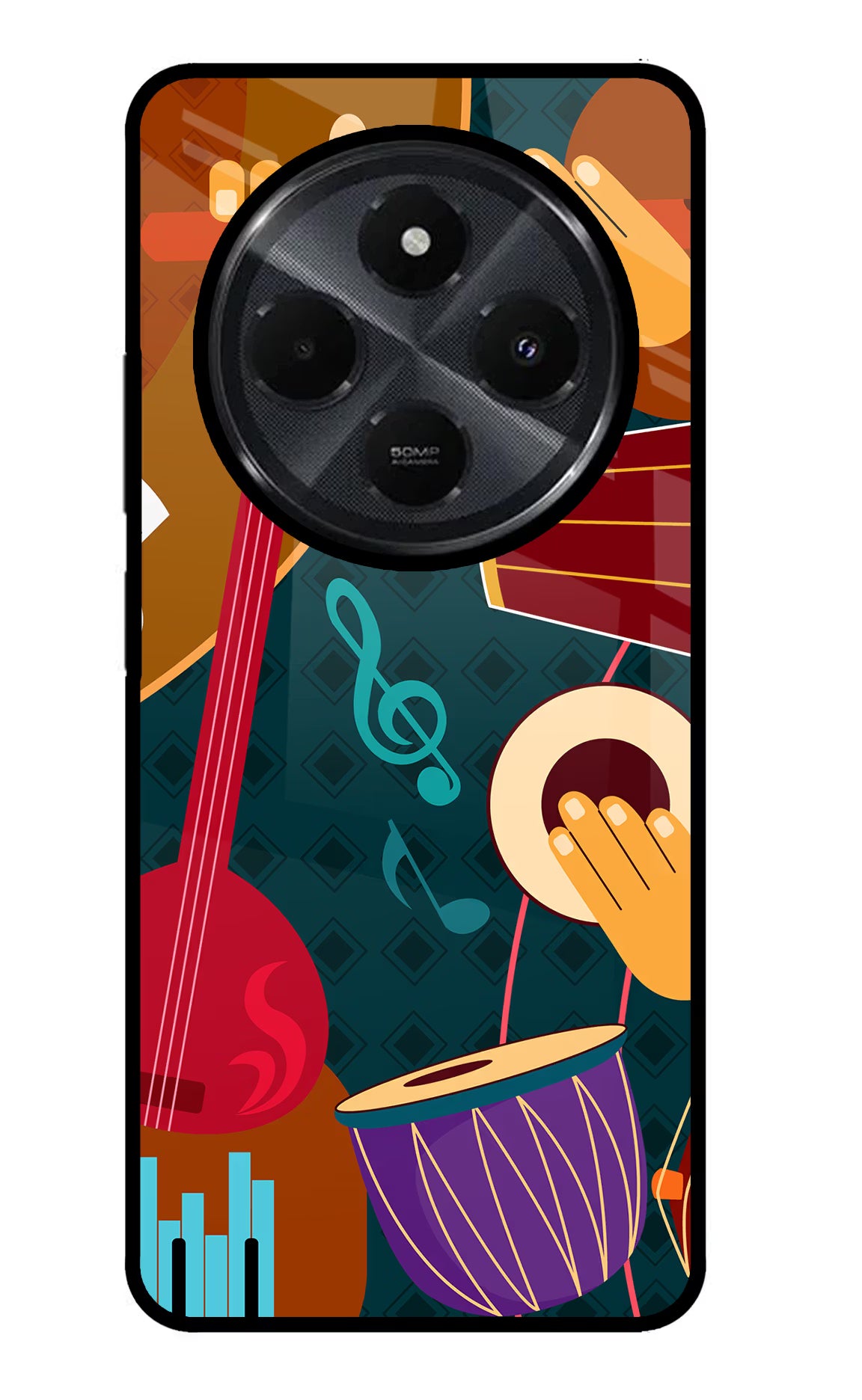 Music Instrument Redmi 14C 5G Glass Case Back Cover by Casekaro