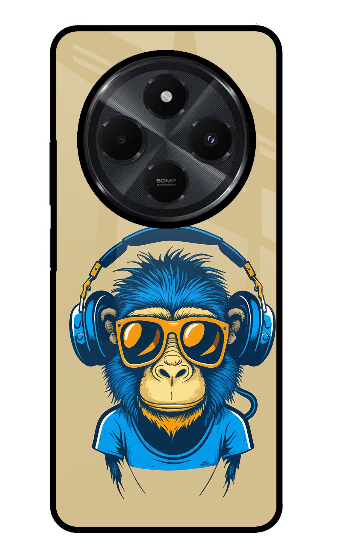 Monkey Headphone Redmi 14C 5G Glass Case - Monkey Headphone Redmi 14C 5G Glass Case Monkey Headphone Redmi 14C 5G Glass Case