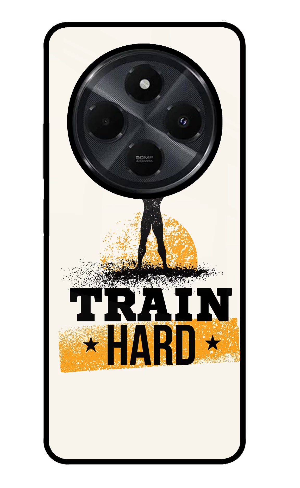 Train Hard Redmi 14C 5G Glass Case Back Cover by Casekaro