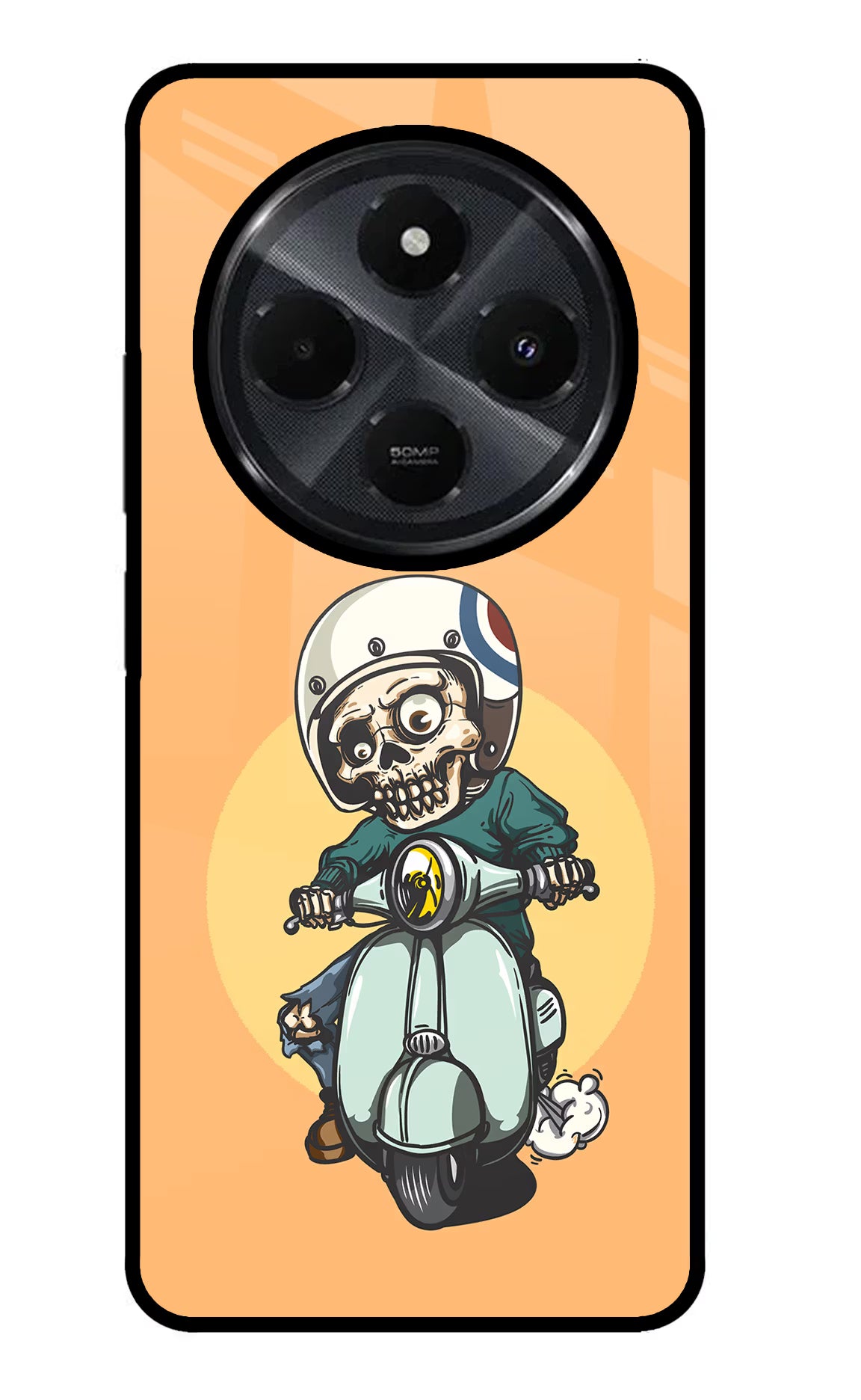 Undead Biker Redmi 14C 5G Glass Case Back Cover by Casekaro