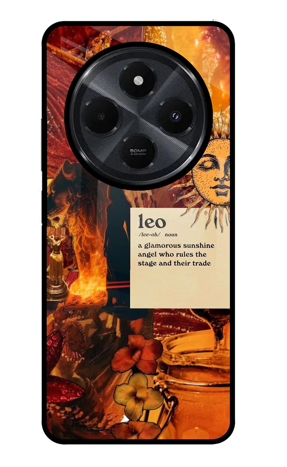 Leo Zodiac Redmi 14C 5G Glass Case - Leo Zodiac Redmi 14C 5G Glass Case Leo Zodiac Redmi 14C 5G Glass Case