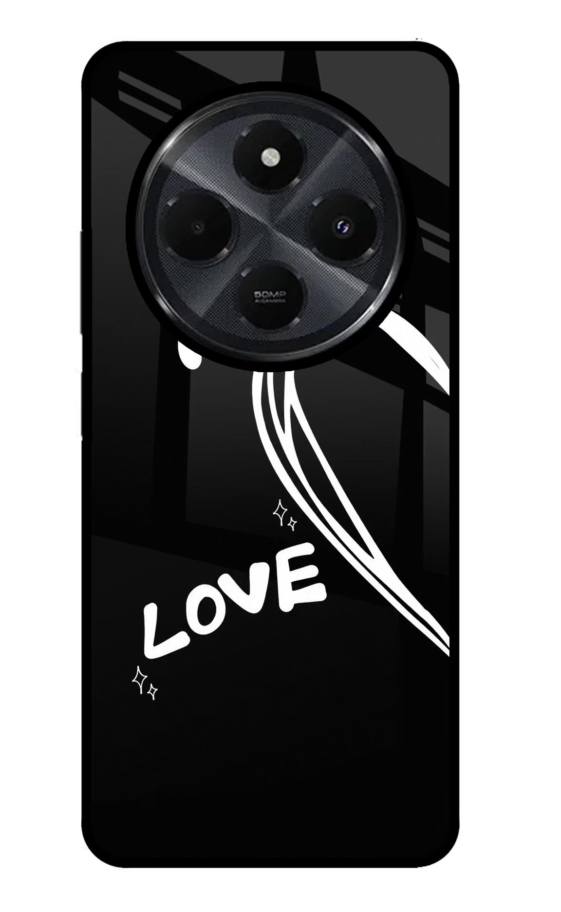 Love Line Redmi 14C 5G Glass Case - Love Line Redmi 14C 5G Glass Case Love Line Redmi 14C 5G Glass Case