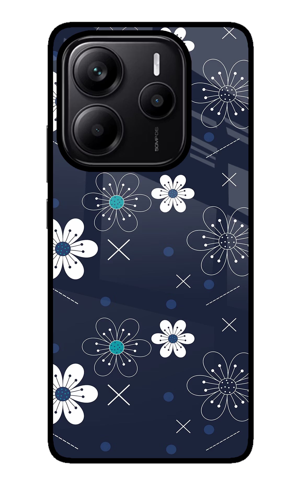 Flowers Redmi Note 14 5G Glass Case Back Cover by Casekaro