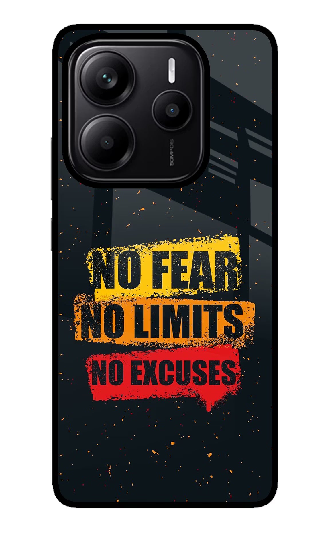 No Fear No Limits No Excuse Redmi Note 14 5G Glass Case - No Fear No Limits No Excuse Redmi Note 14 5G Glass Case No Fear No Limits No Excuse Redmi Note 14 5G Glass Case