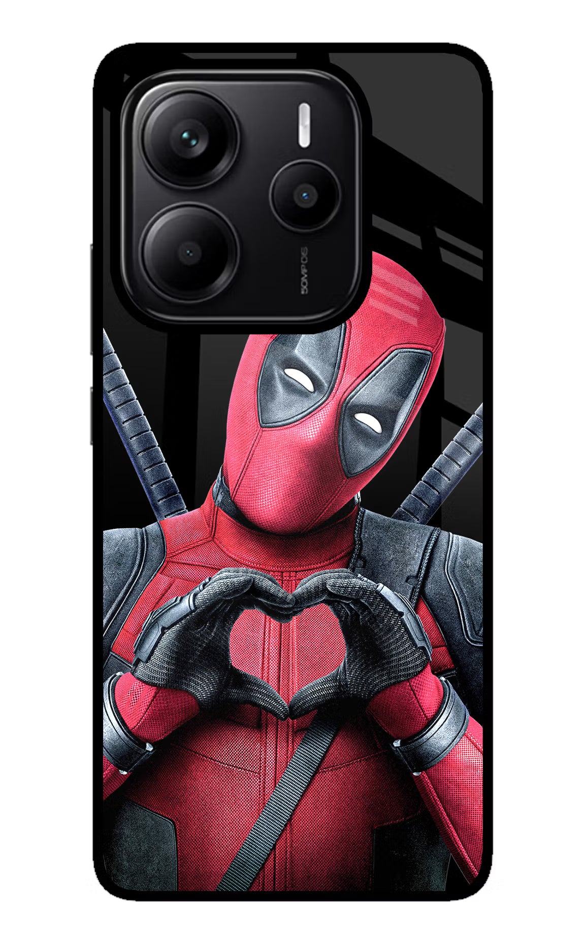 Deadpool Redmi Note 14 5G Glass Case Back Cover by Casekaro