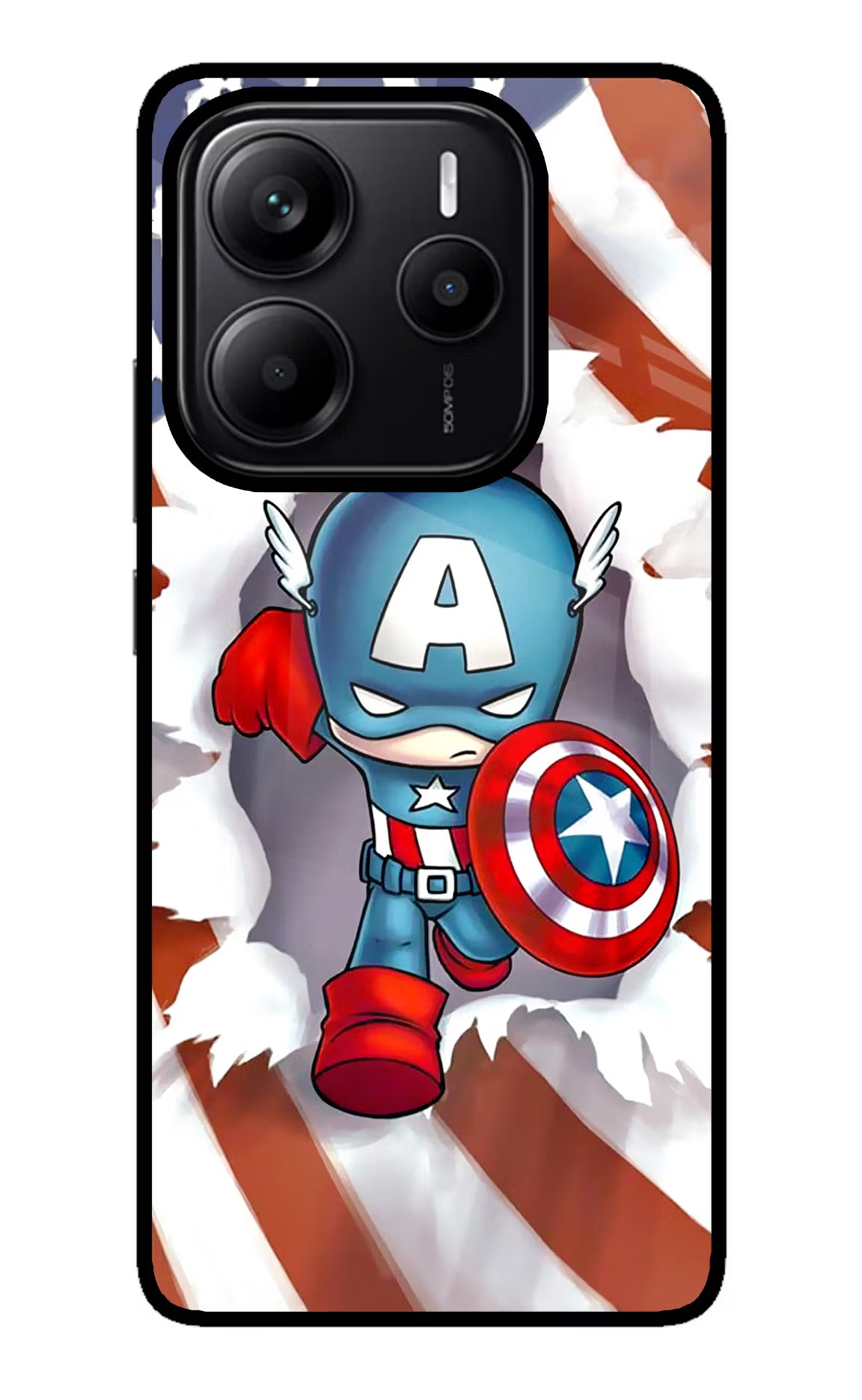 Captain America Redmi Note 14 5G Glass Case - Captain America Redmi Note 14 5G Glass Case Captain America Redmi Note 14 5G Glass Case