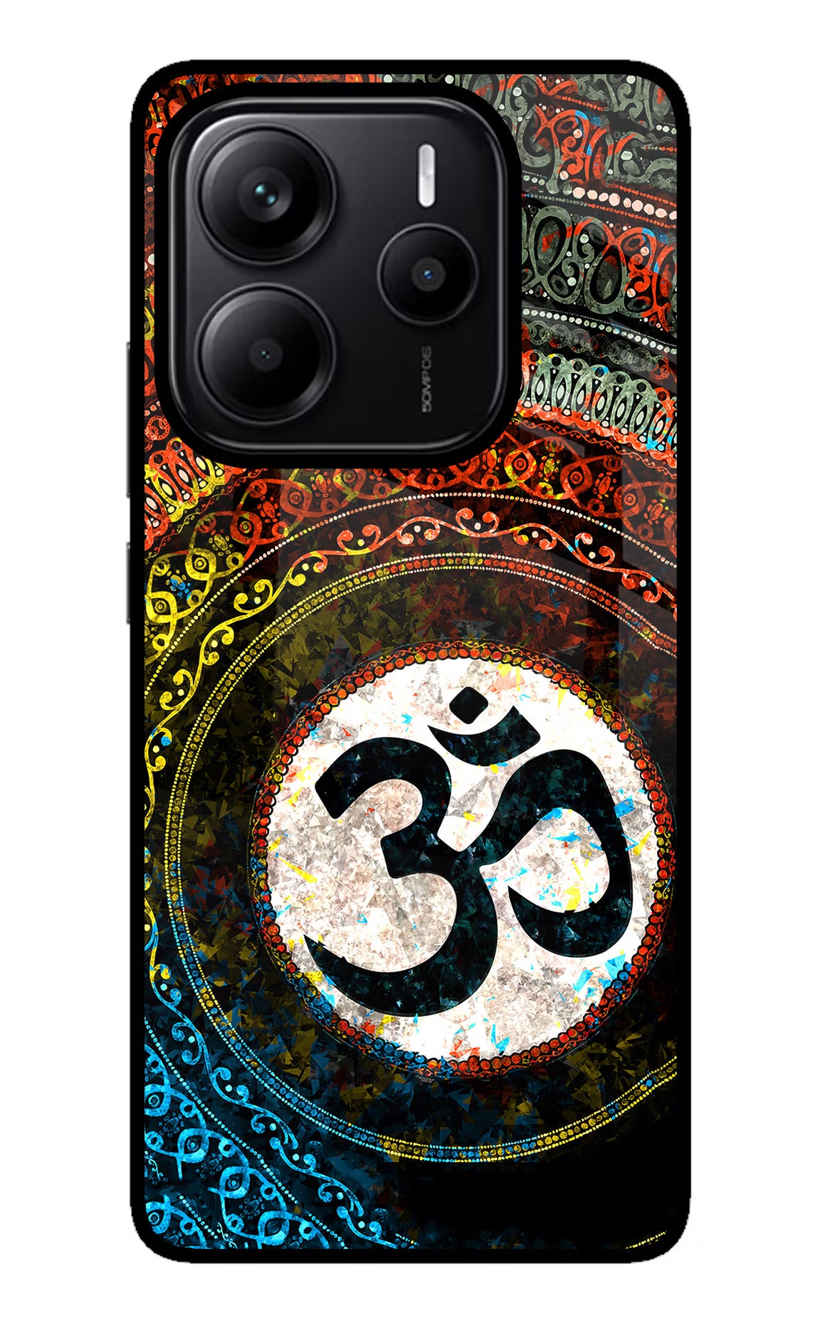 Om Cultural Redmi Note 14 5G Glass Case - Om Cultural Redmi Note 14 5G Glass Case Om Cultural Redmi Note 14 5G Glass Case
