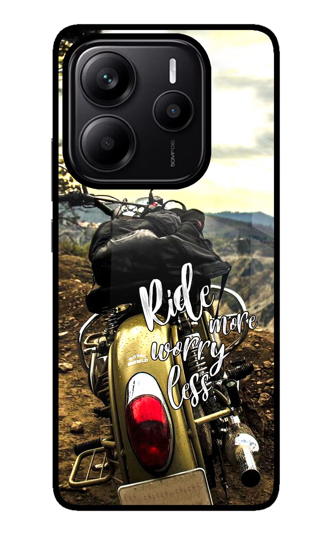 Ride More Worry Less Redmi Note 14 5G Glass Case - Ride More Worry Less Redmi Note 14 5G Glass Case Ride More Worry Less Redmi Note 14 5G Glass Case