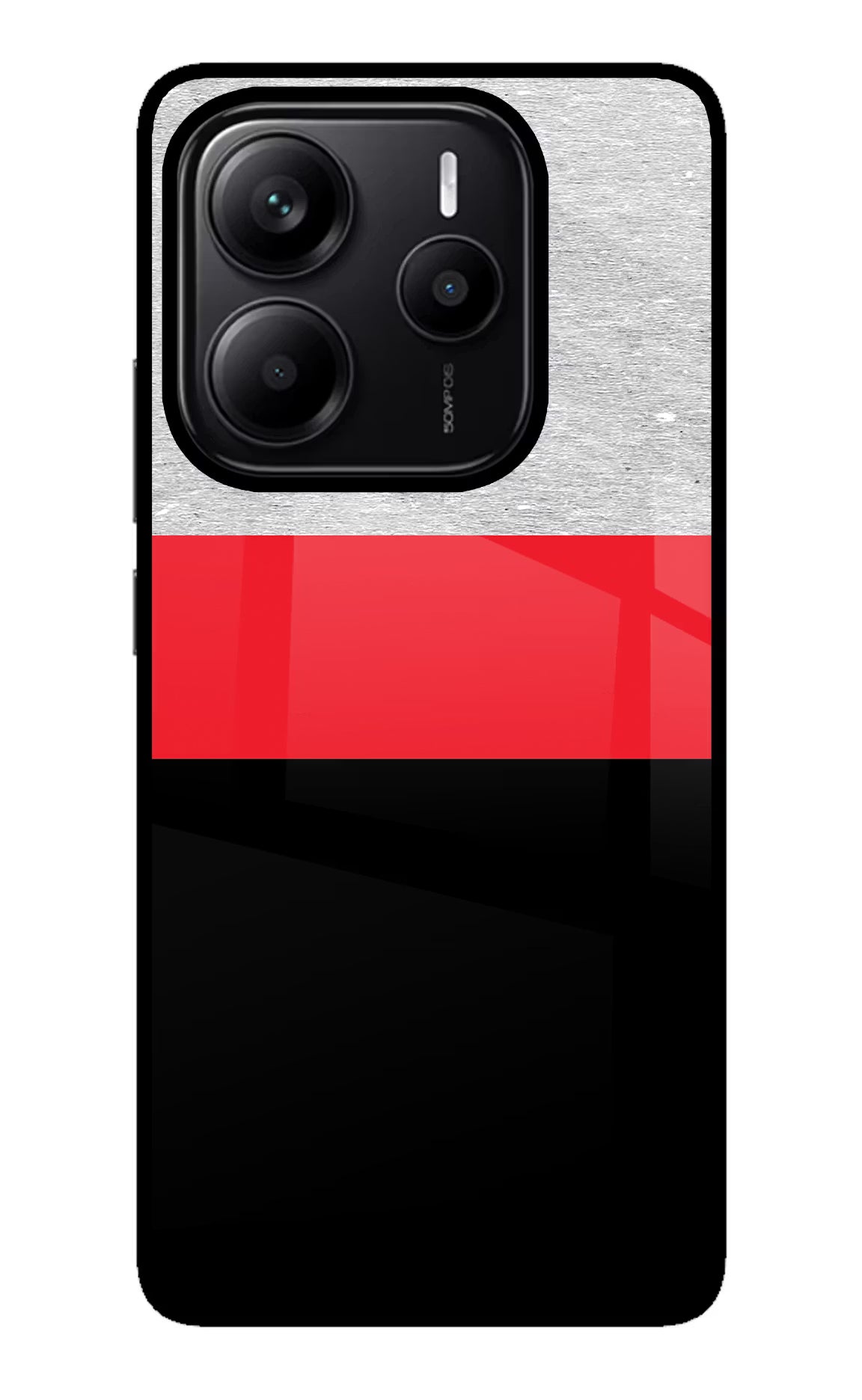 Tri Color Pattern Redmi Note 14 5G Glass Case Back Cover by Casekaro