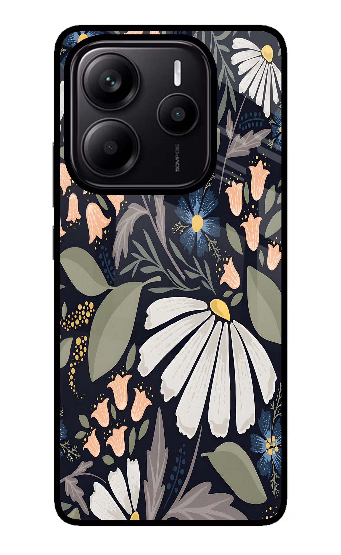 Flowers Art Redmi Note 14 5G Glass Case - Flowers Art Redmi Note 14 5G Glass Case Flowers Art Redmi Note 14 5G Glass Case