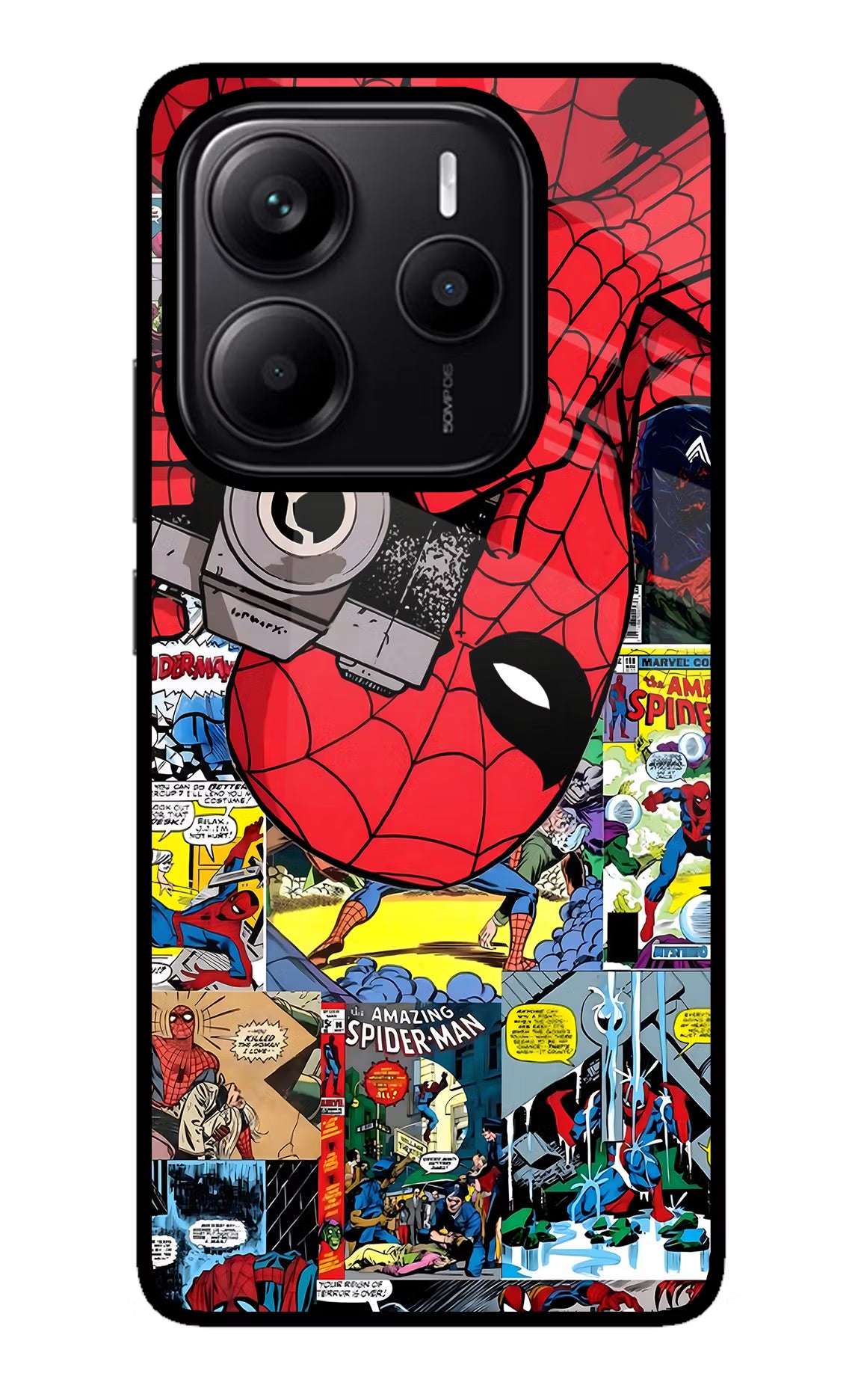 Spider Man Redmi Note 14 5G Glass Case - Spider Man Redmi Note 14 5G Glass Case Spider Man Redmi Note 14 5G Glass Case
