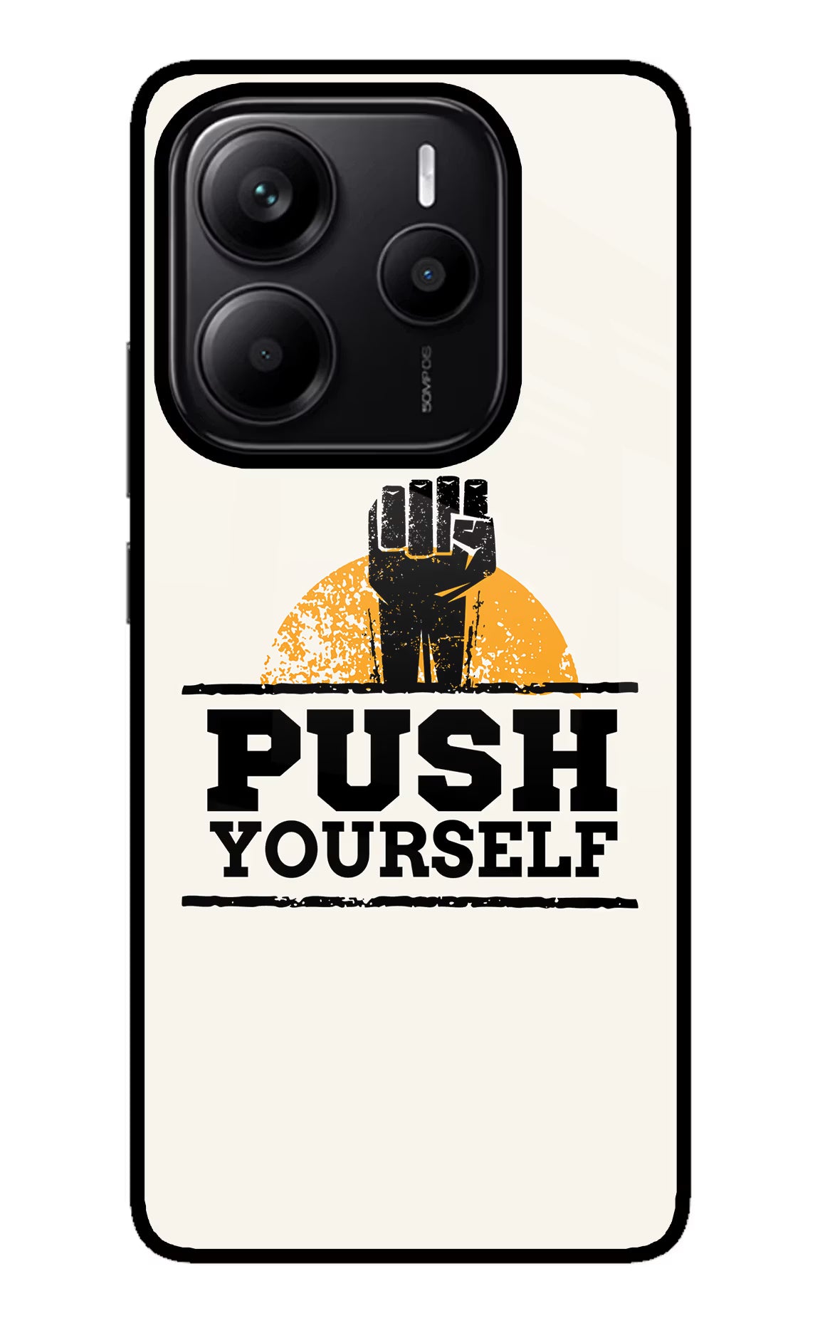 Push Yourself Redmi Note 14 5G Glass Case - Push Yourself Redmi Note 14 5G Glass Case Push Yourself Redmi Note 14 5G Glass Case