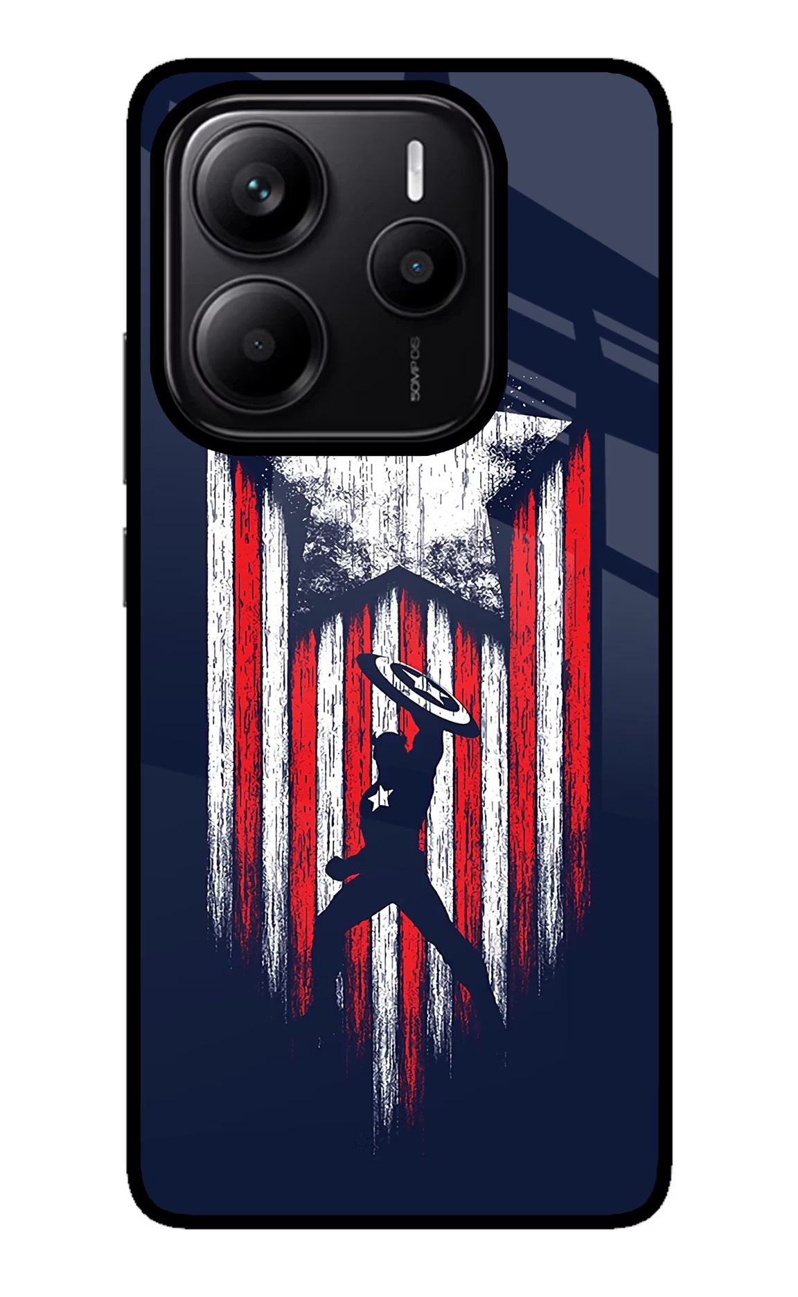 Captain America Marvel Art Redmi Note 14 5G Glass Case - Captain America Marvel Art Redmi Note 14 5G Glass Case Captain America Marvel Art Redmi Note 14 5G Glass Case