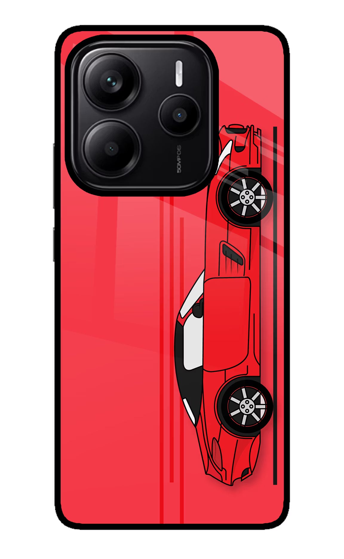 Red Velocity Redmi Note 14 5G Glass Case - Red Velocity Redmi Note 14 5G Glass Case Red Velocity Redmi Note 14 5G Glass Case